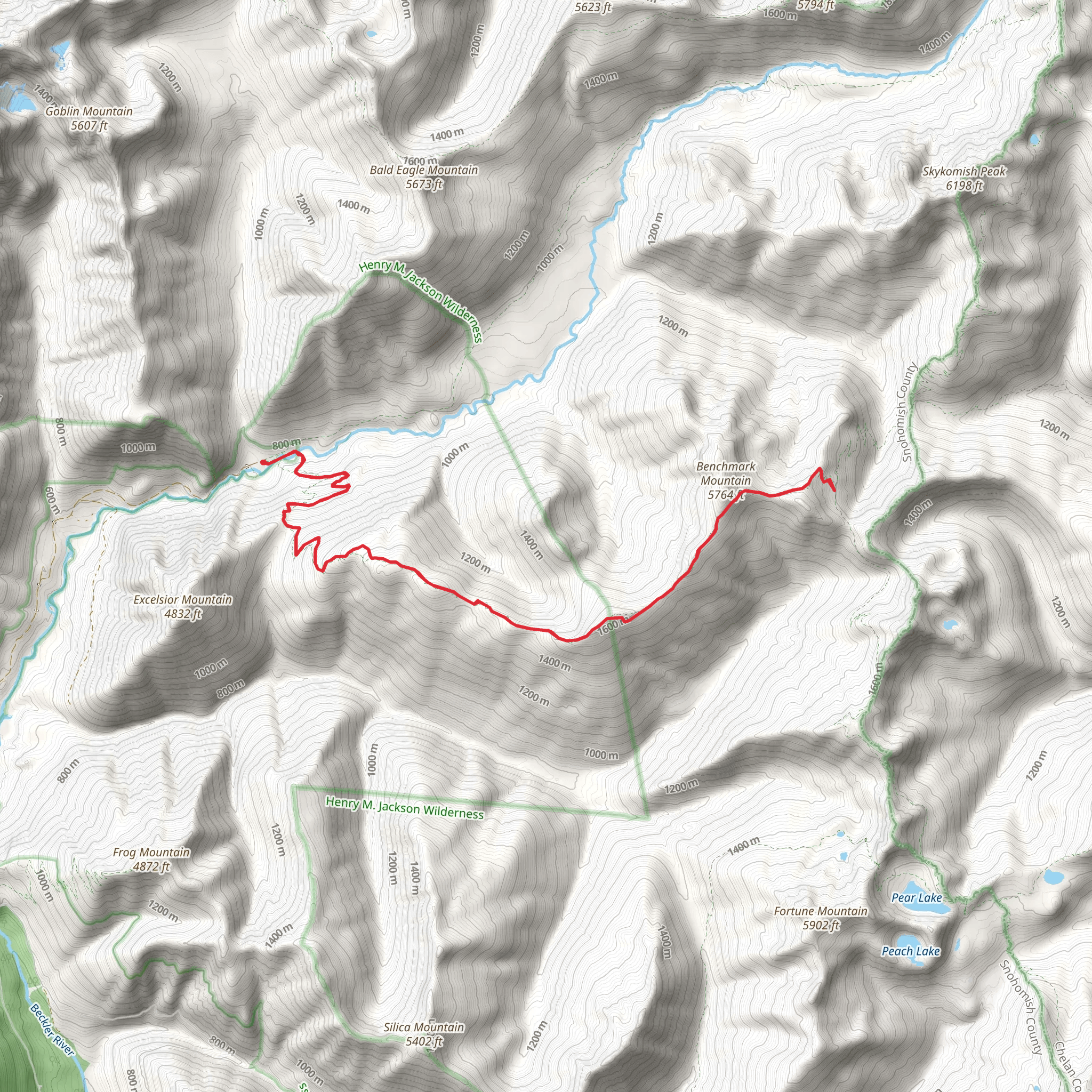 West Cady Ridge Trail mobile static map