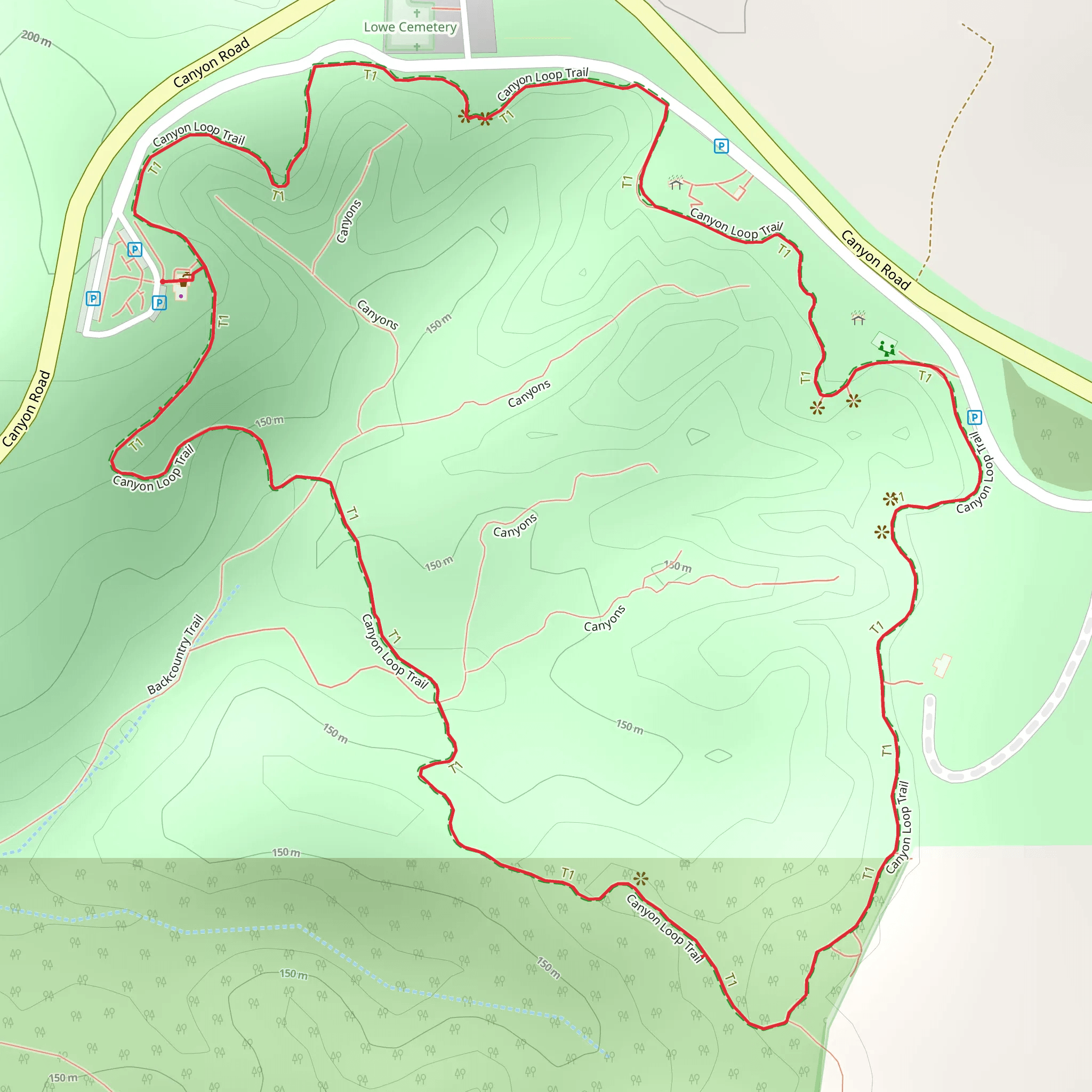 Canyon Loop Trail mobile static map