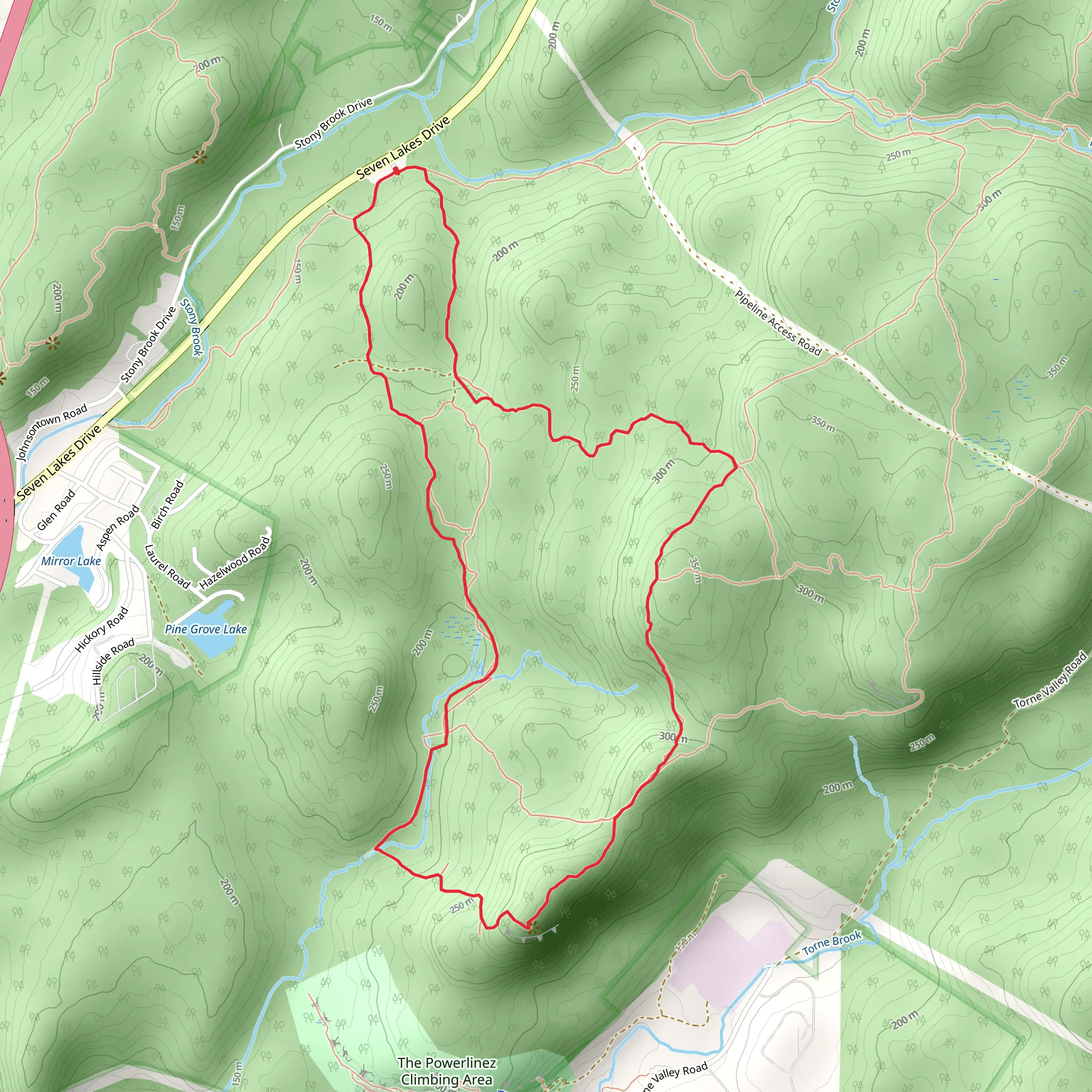 Seven Hills Trail Loop from Seven Lakes Drive mobile static map