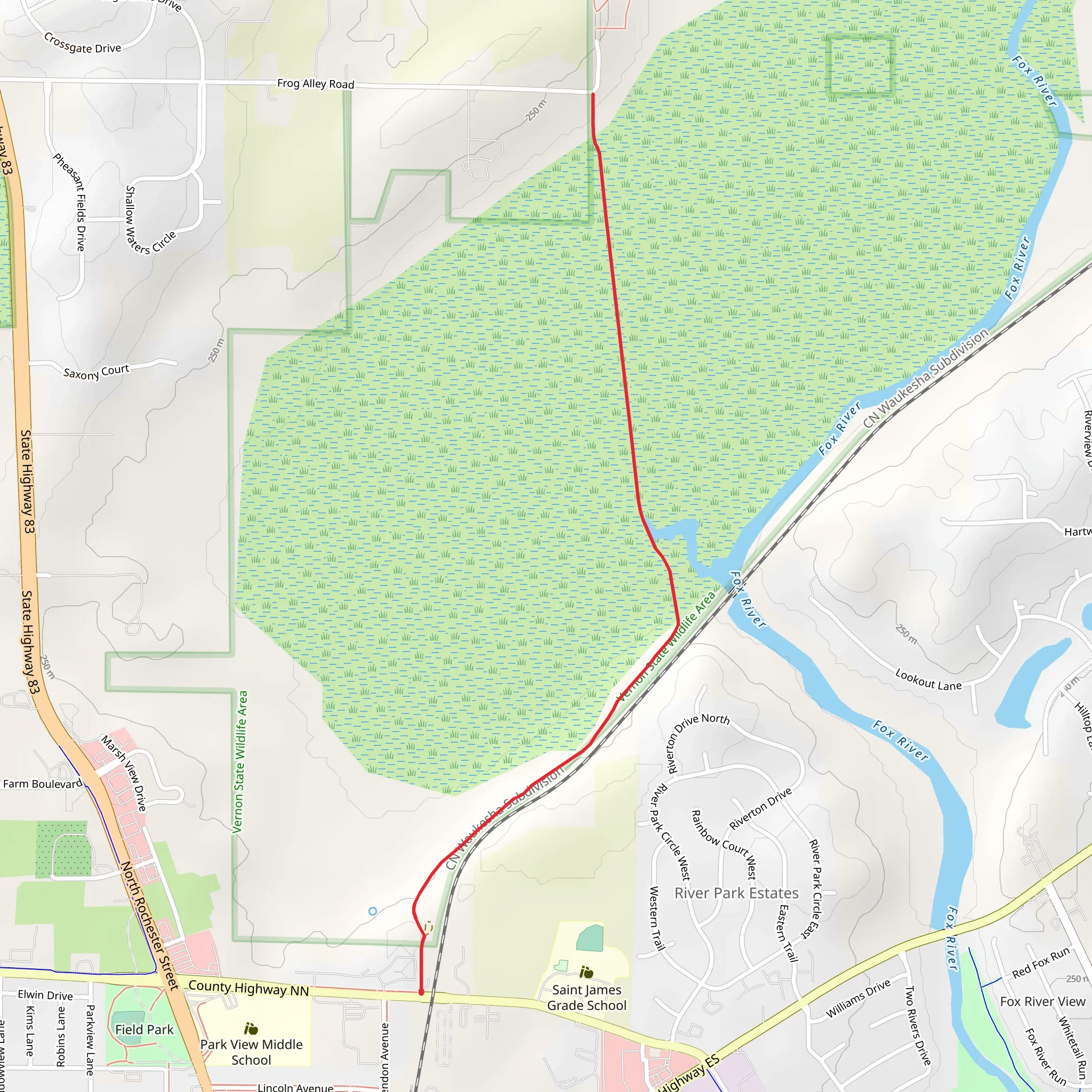 Fox River Out and Back mobile static map