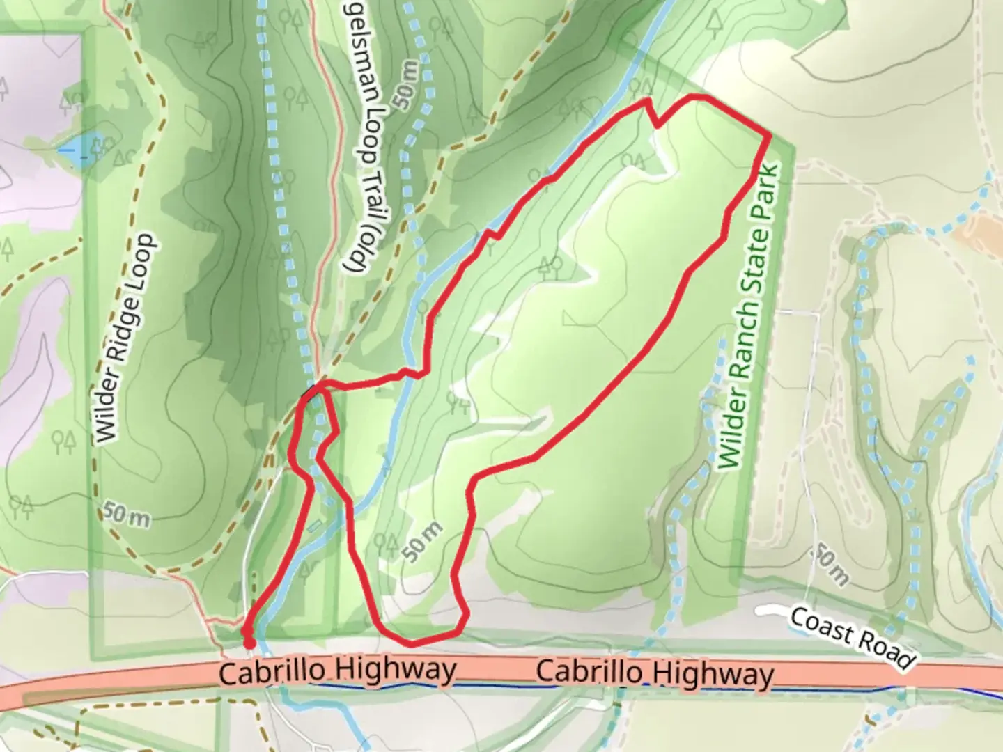 An image depicting the trail Cowboy Loop Trail and its surrounding area.