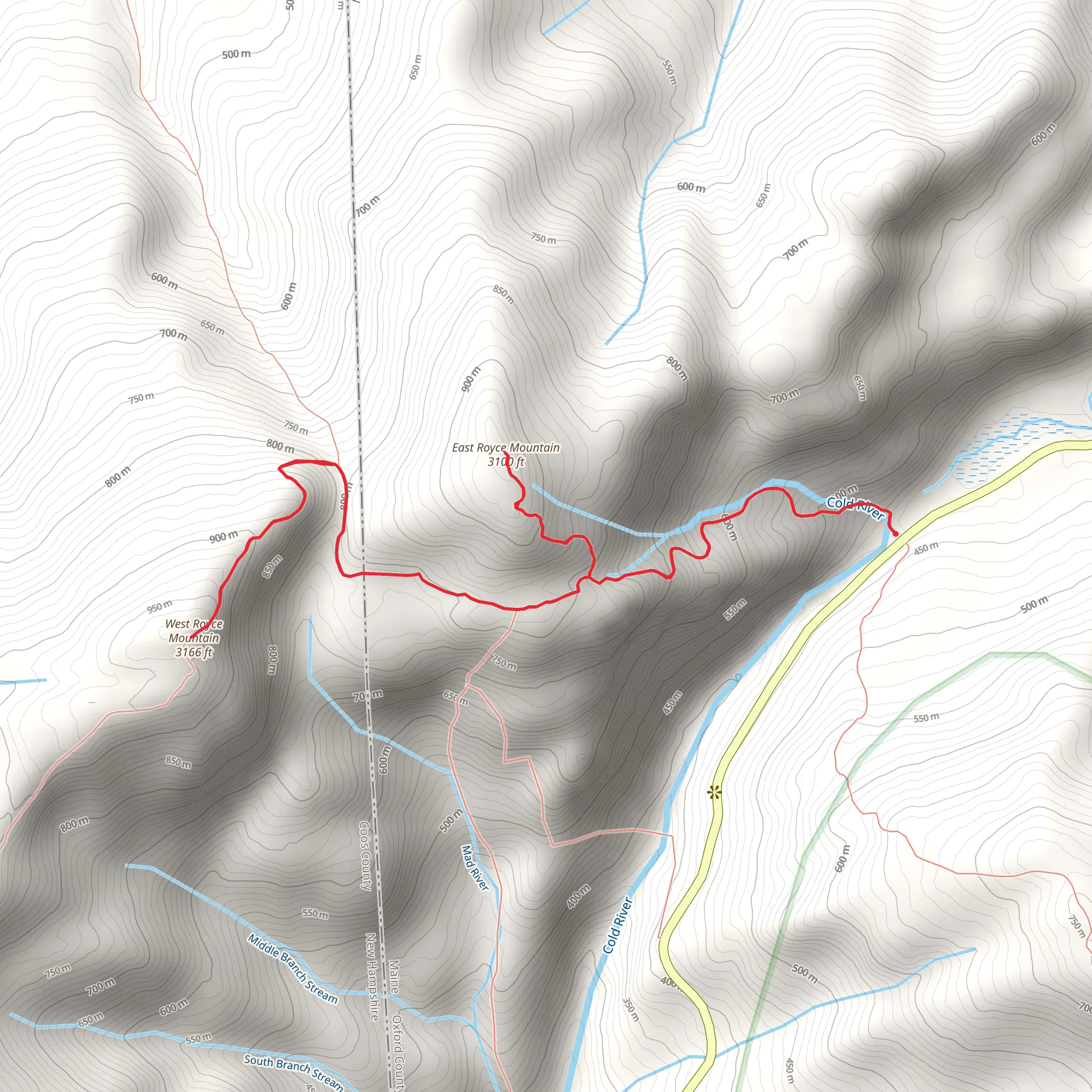 East Royce Mountain and West Royce Mountain via East Royce Trail mobile static map