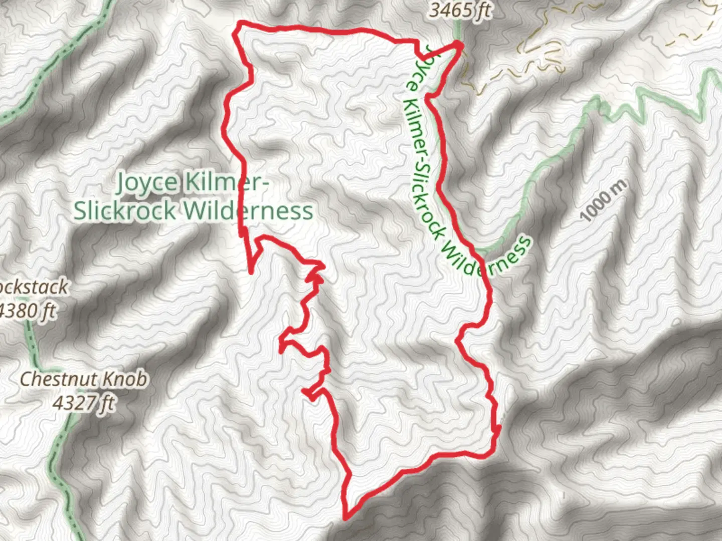 An image depicting the trail Big Fat Branch, Slickrock Creek and Hangover Lead Loop Trail and its surrounding area.