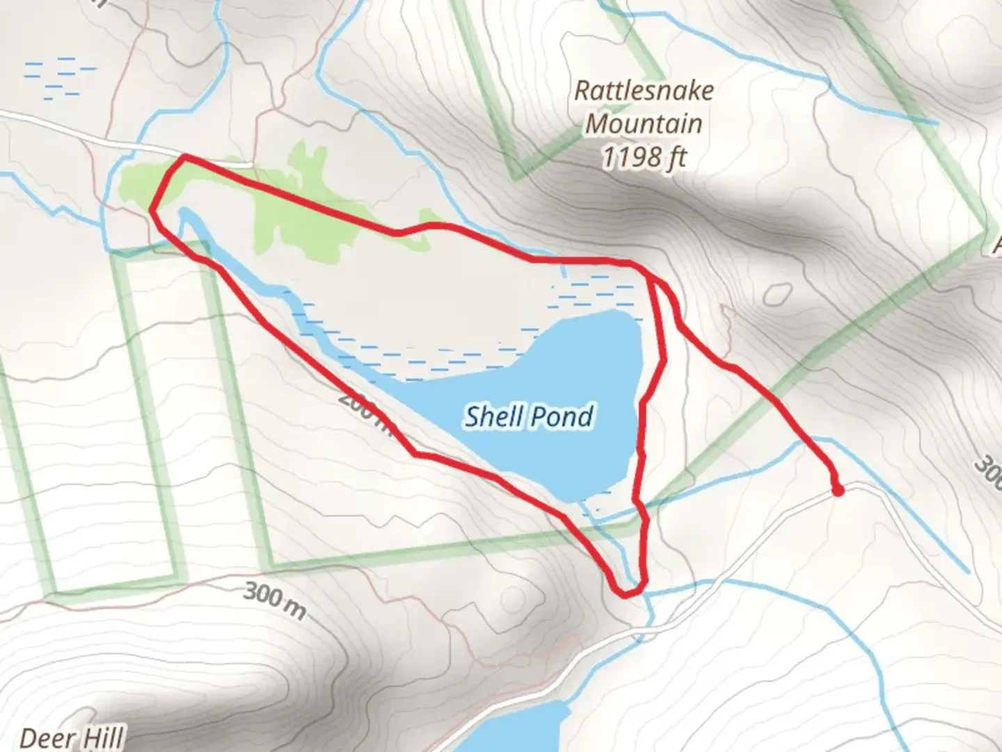 An image depicting the trail Shell Pond Loop from Evergreen Valley Road and its surrounding area.