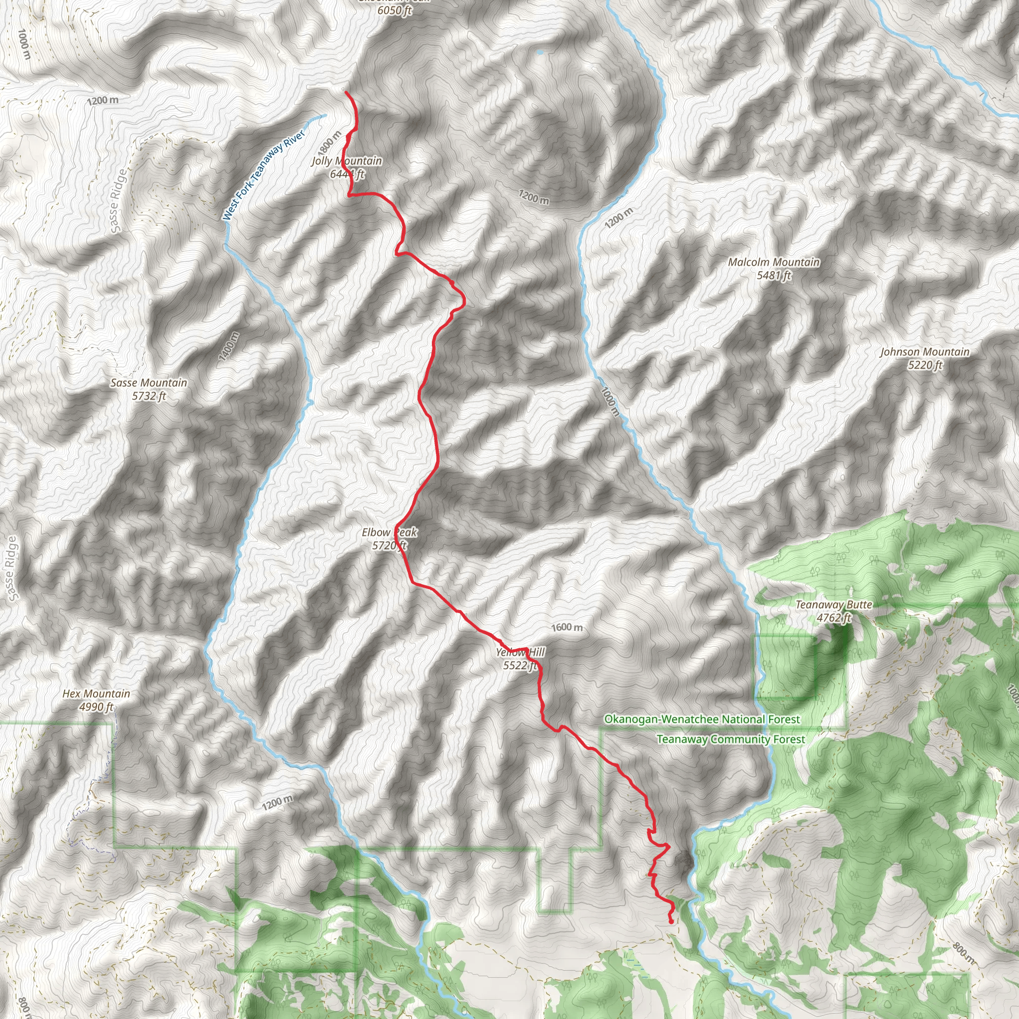 Yellow Hill and Jolly Mountain Trail mobile static map