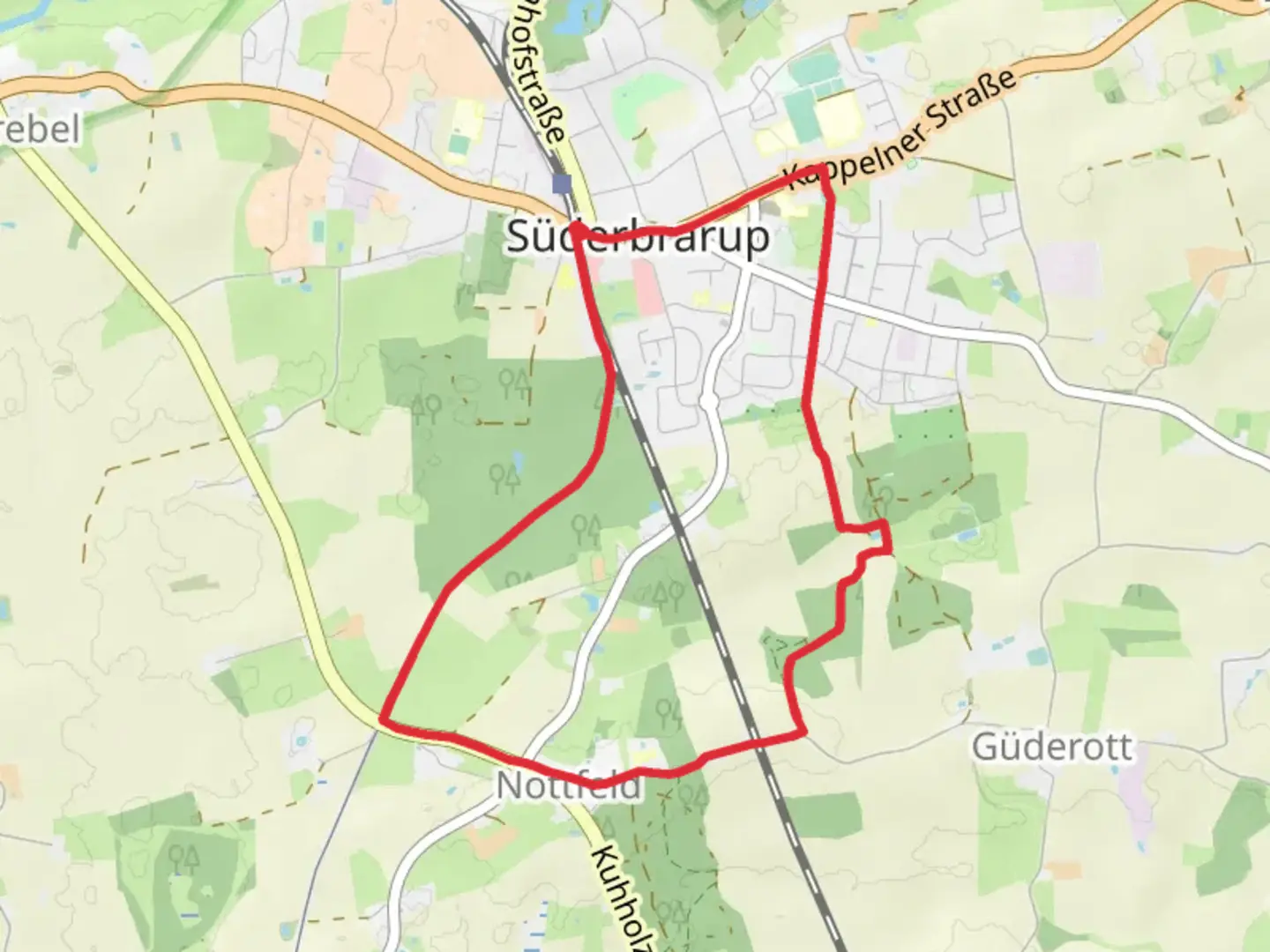 An image depicting the trail Wander mit Herz and its surrounding area.