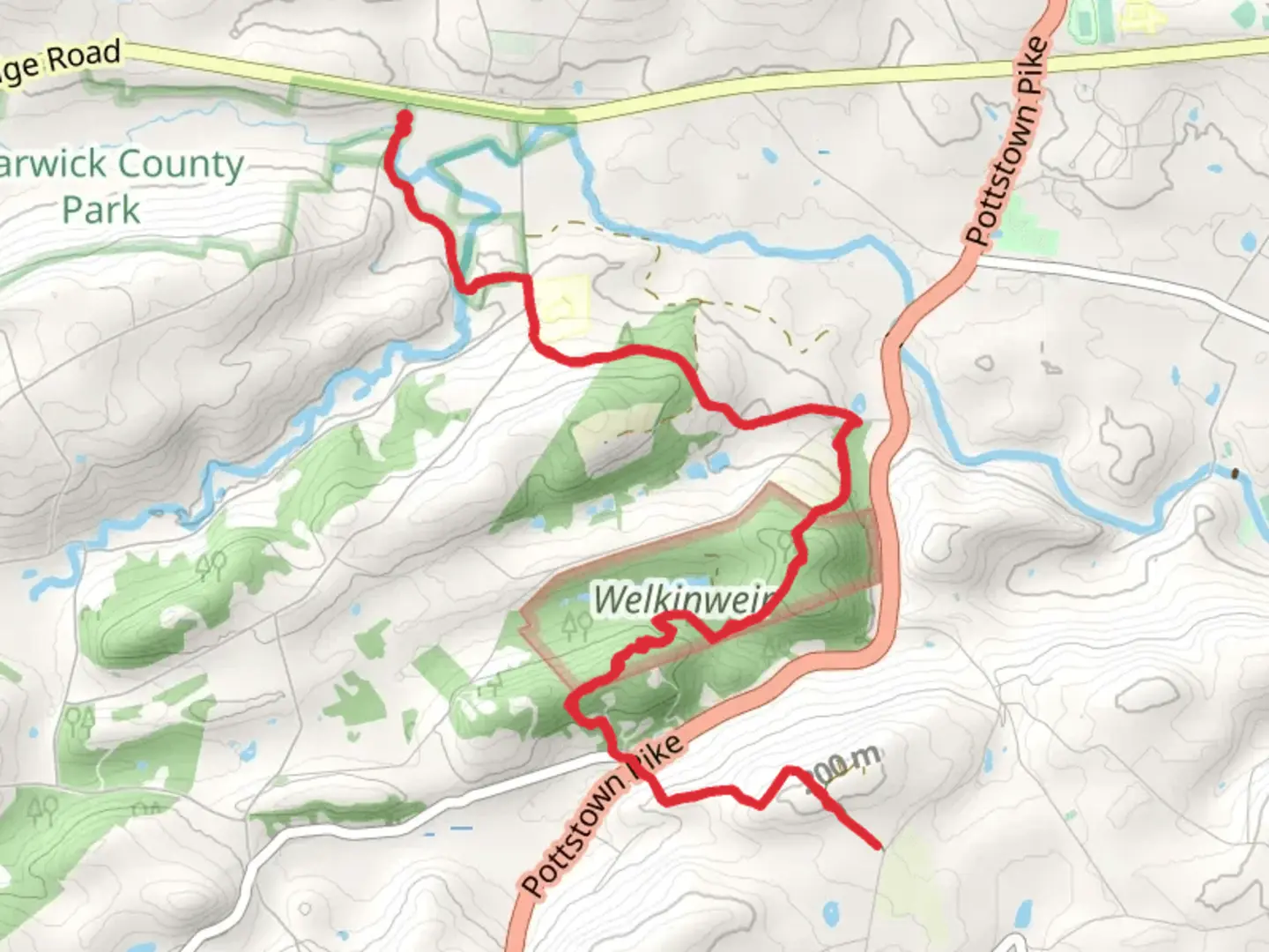 An image depicting the trail Rodebaugh Dam and its surrounding area.