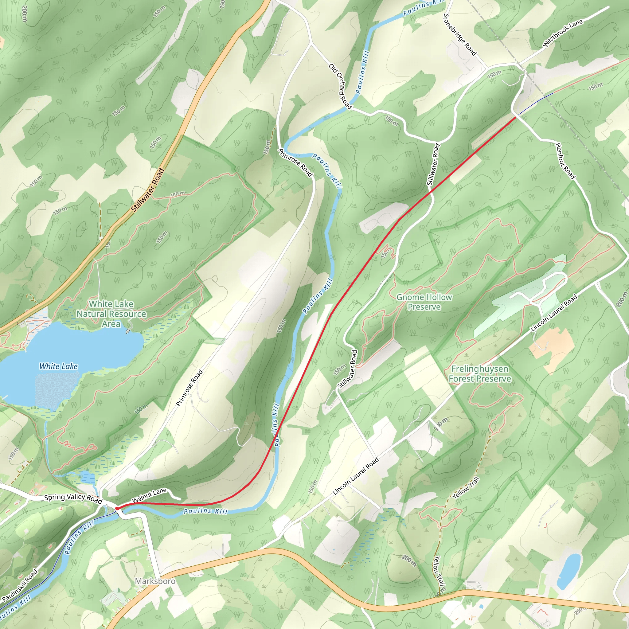 Paulinskill Valley Trail Out and Back mobile static map