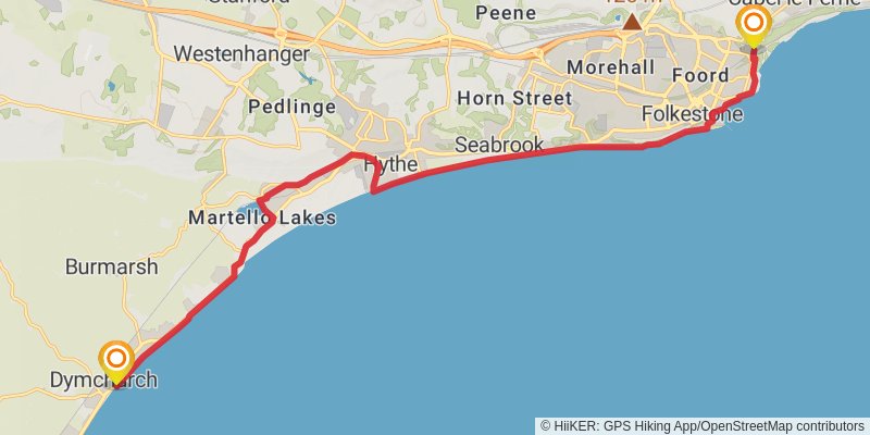 England Coast Path - Ramsgate to Camber stage 4 Map
