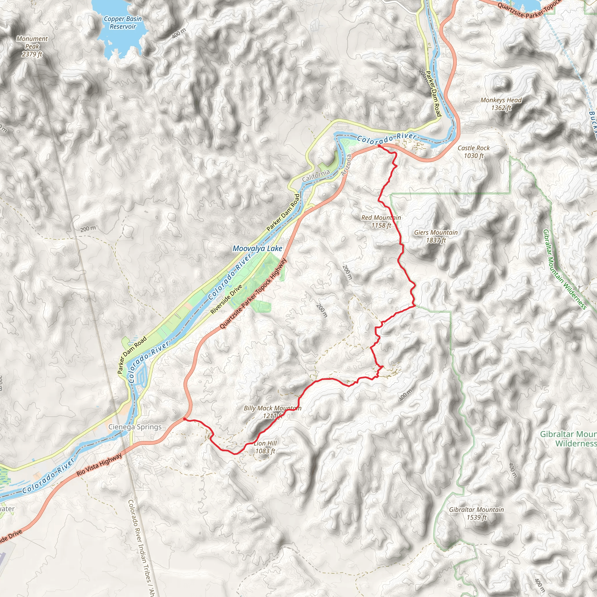 Billy Mack Mountain mobile static map