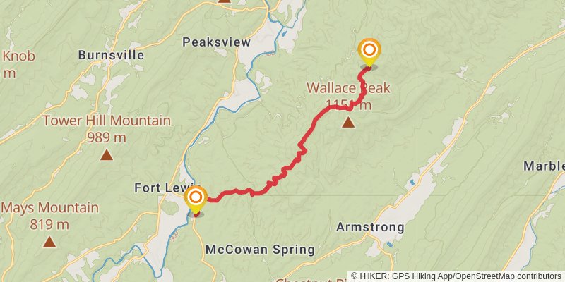 Shenandoah Mountain Trail stage 4 Map