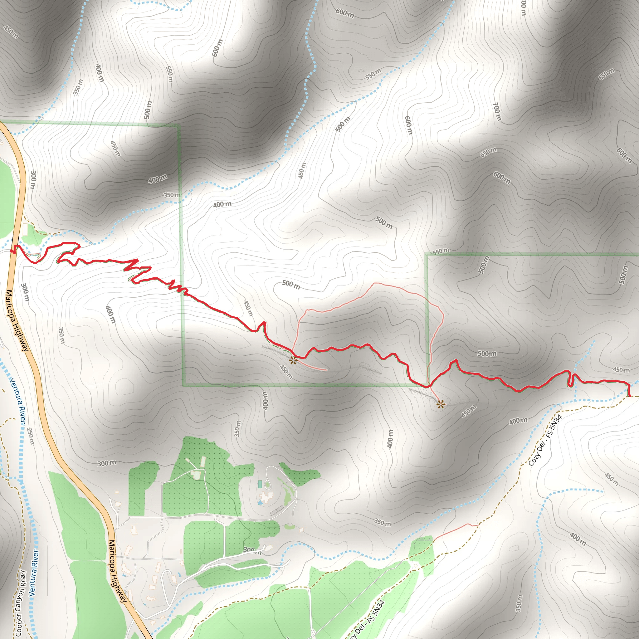 Cozy Dell Trail mobile static map