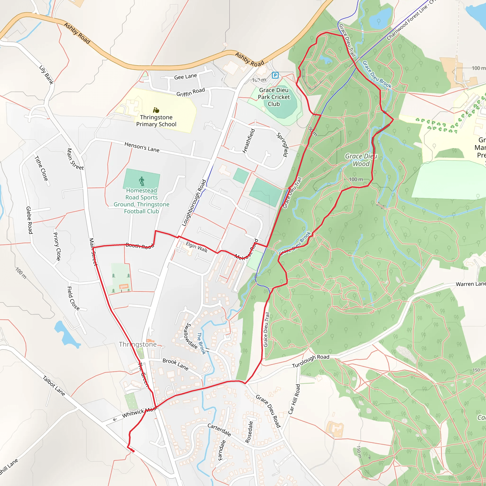 Grace Dieu Trail mobile static map