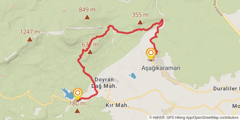 Lycian Way stage 31 Map