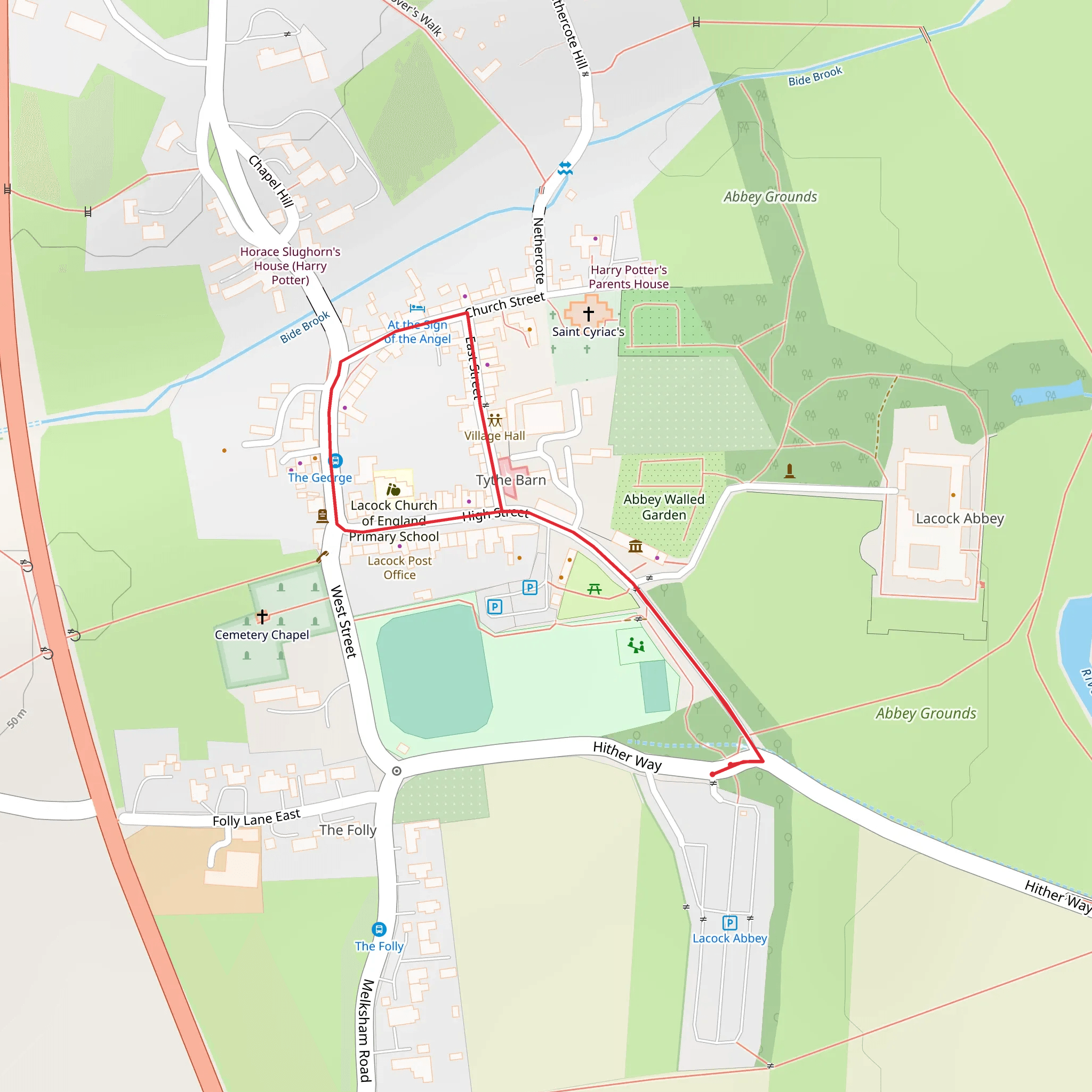Lacock - A Village Stroll mobile static map