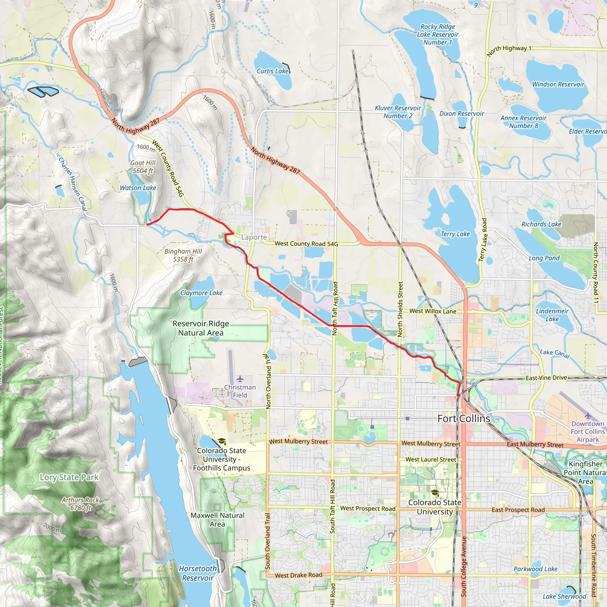 Pleasant Valley Trail mobile static map