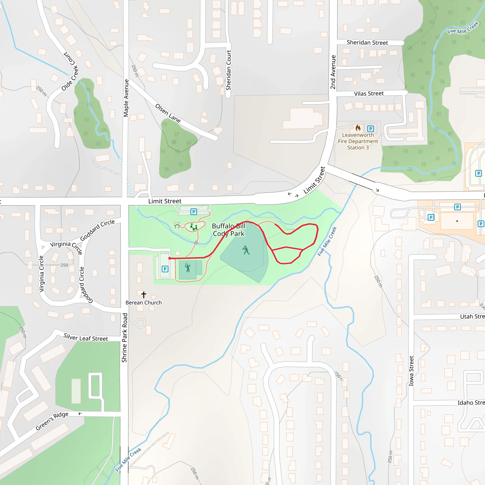 Buffalo Bill Cody Park Loop mobile static map