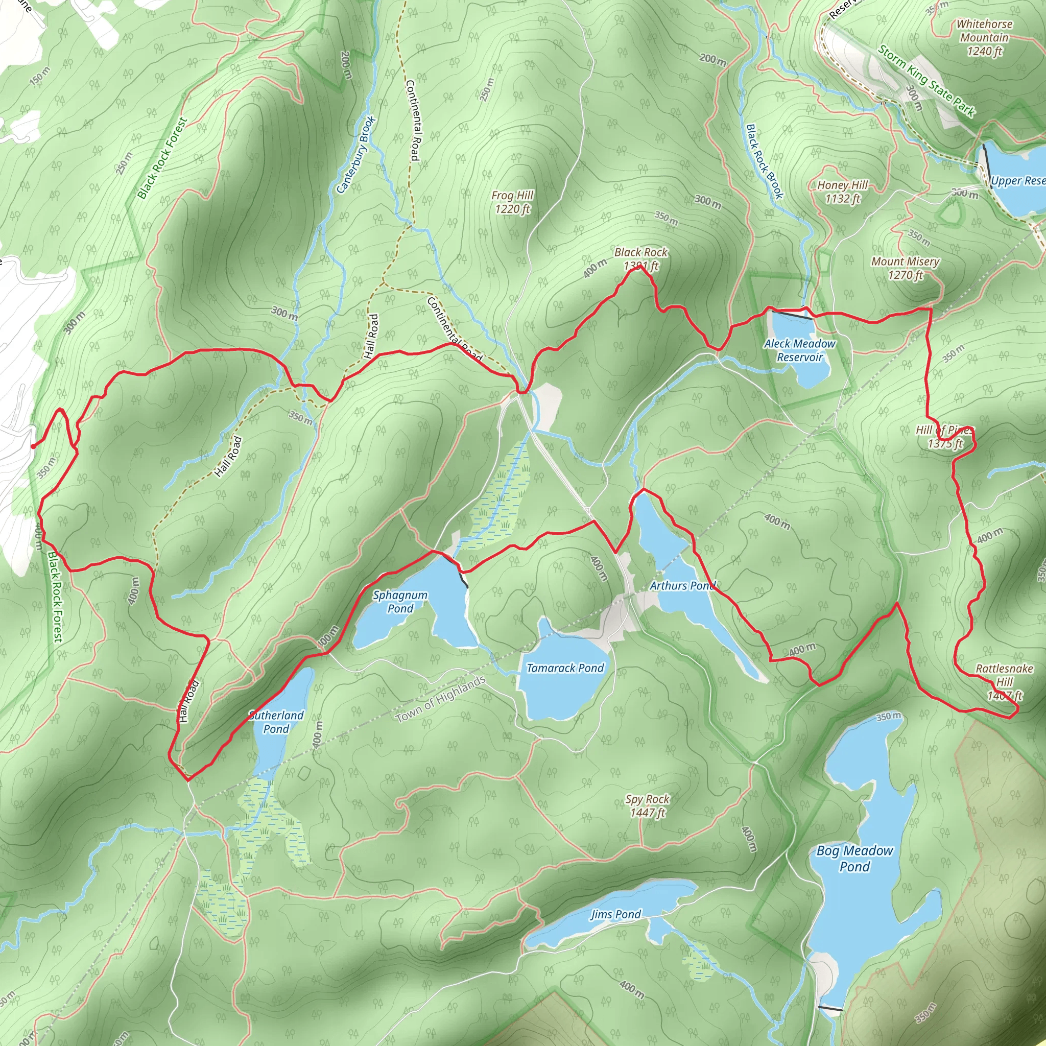 Aleck Meadow Reservoir and Shhagnum Pond Loop mobile static map