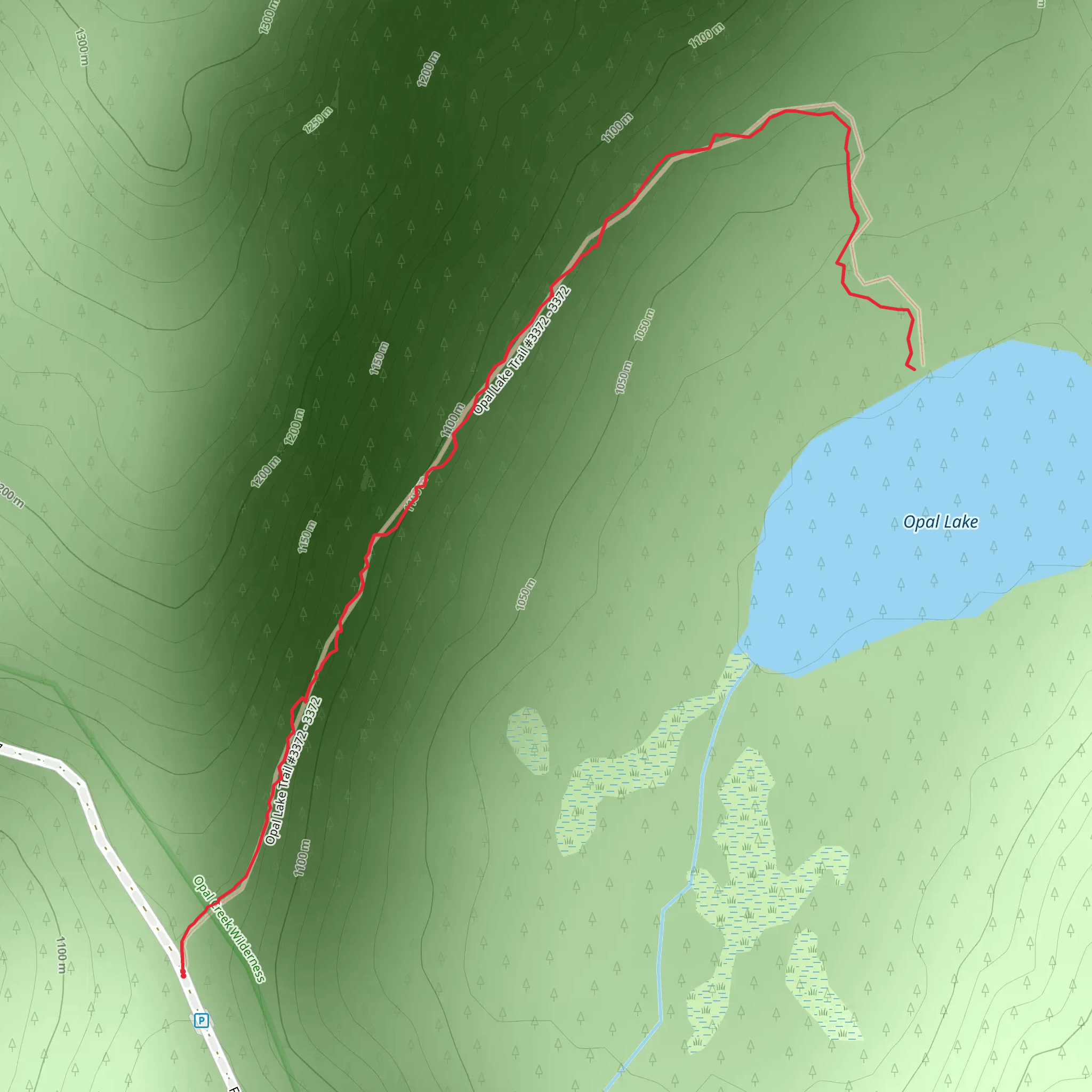 Opal Lake Trail mobile static map