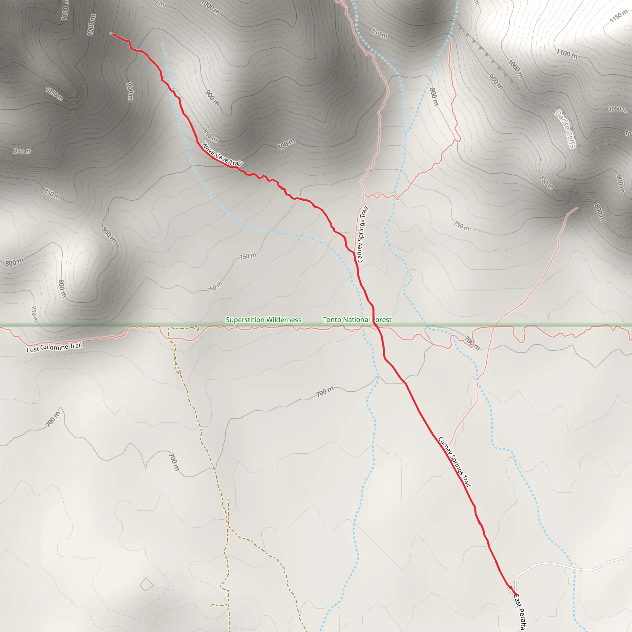 Wave Cave Trail mobile static map