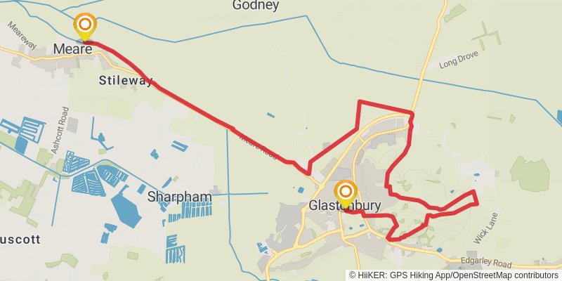 Minehead to Bath Abbey in Somerset stage 7 Map