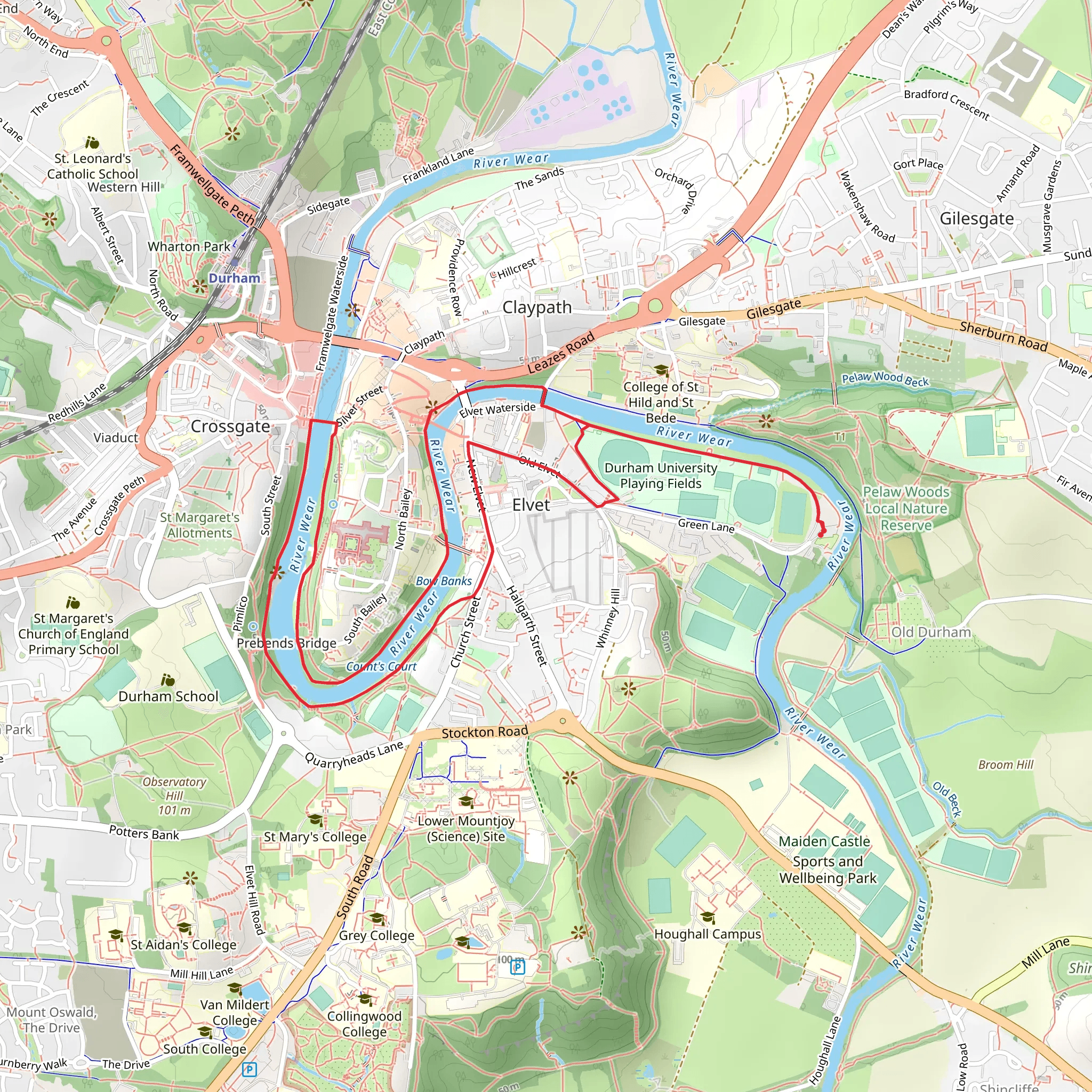 Weardale Way and Finchale Camino Ingles Loop mobile static map