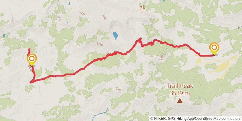 Siberian Pass Cutoff via Theodore Solomons Trail stage 2 Map