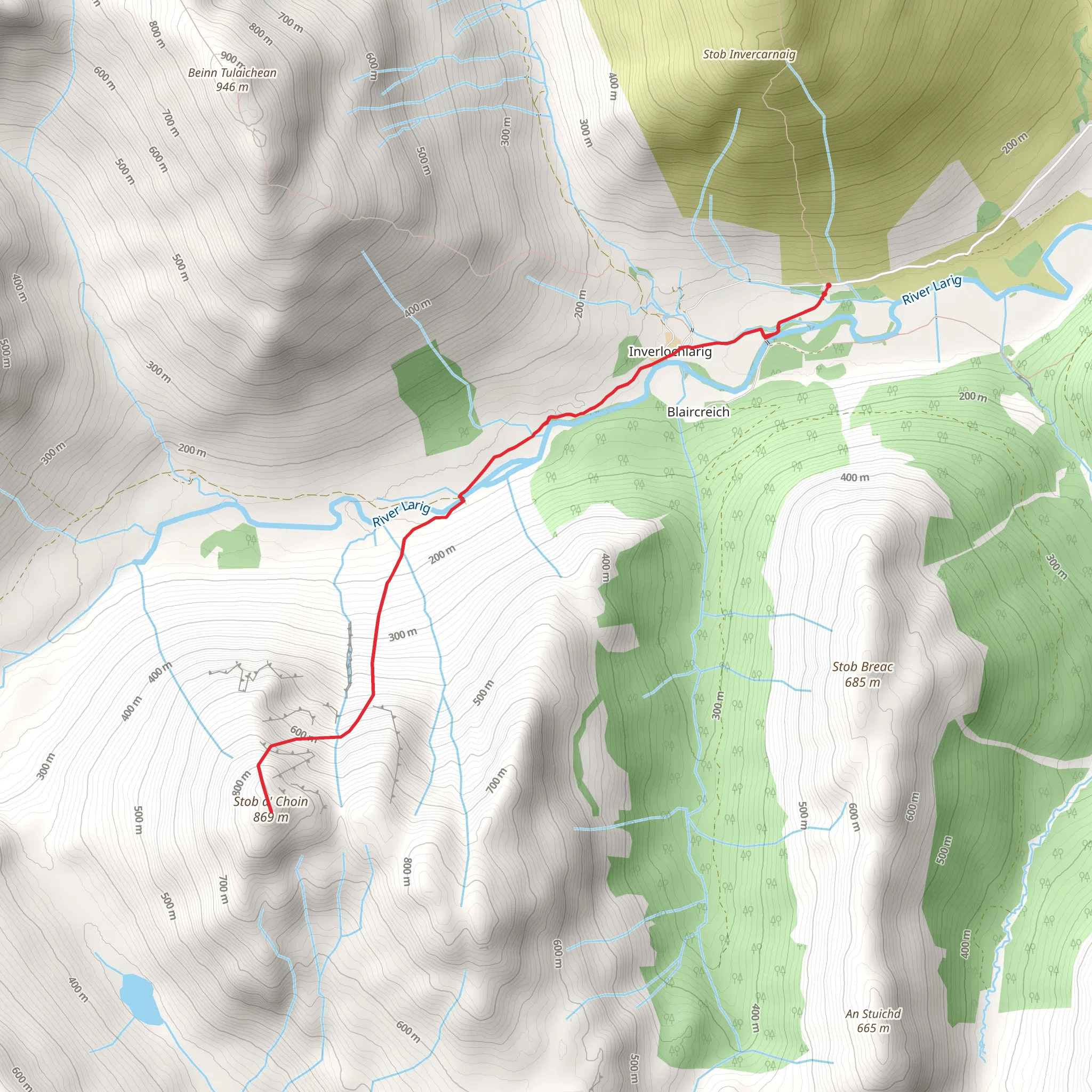 Stob a' Choin mobile static map
