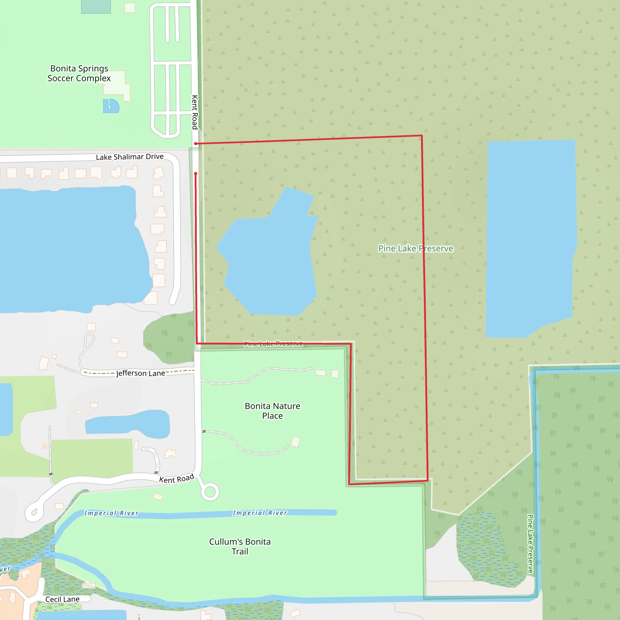 Bonita Nature Place Loop mobile static map