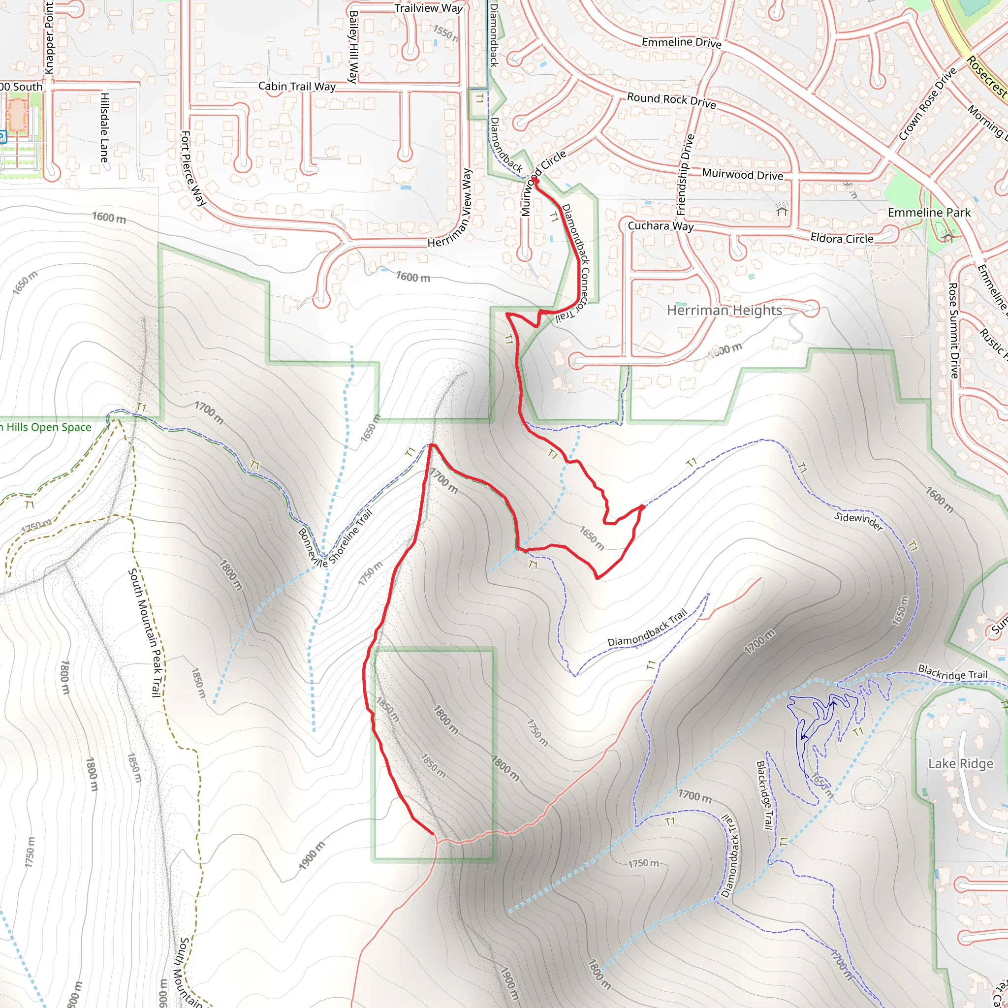 Diamondback Trail mobile static map