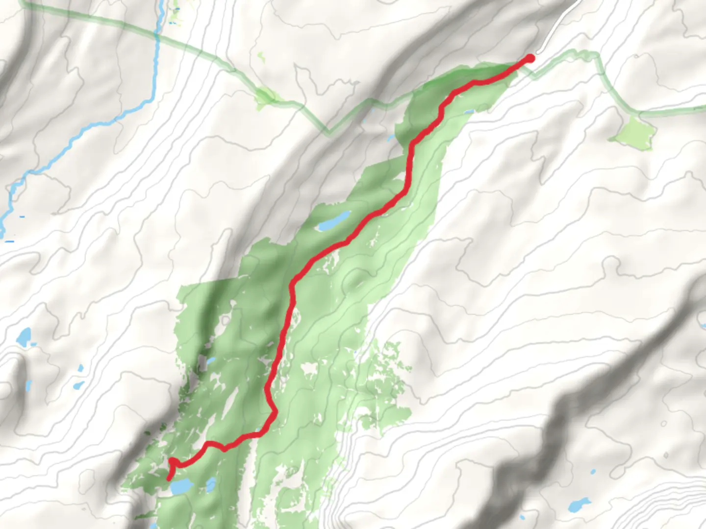 An image depicting the trail Bear Lake via Henry's Fork Trail and its surrounding area.