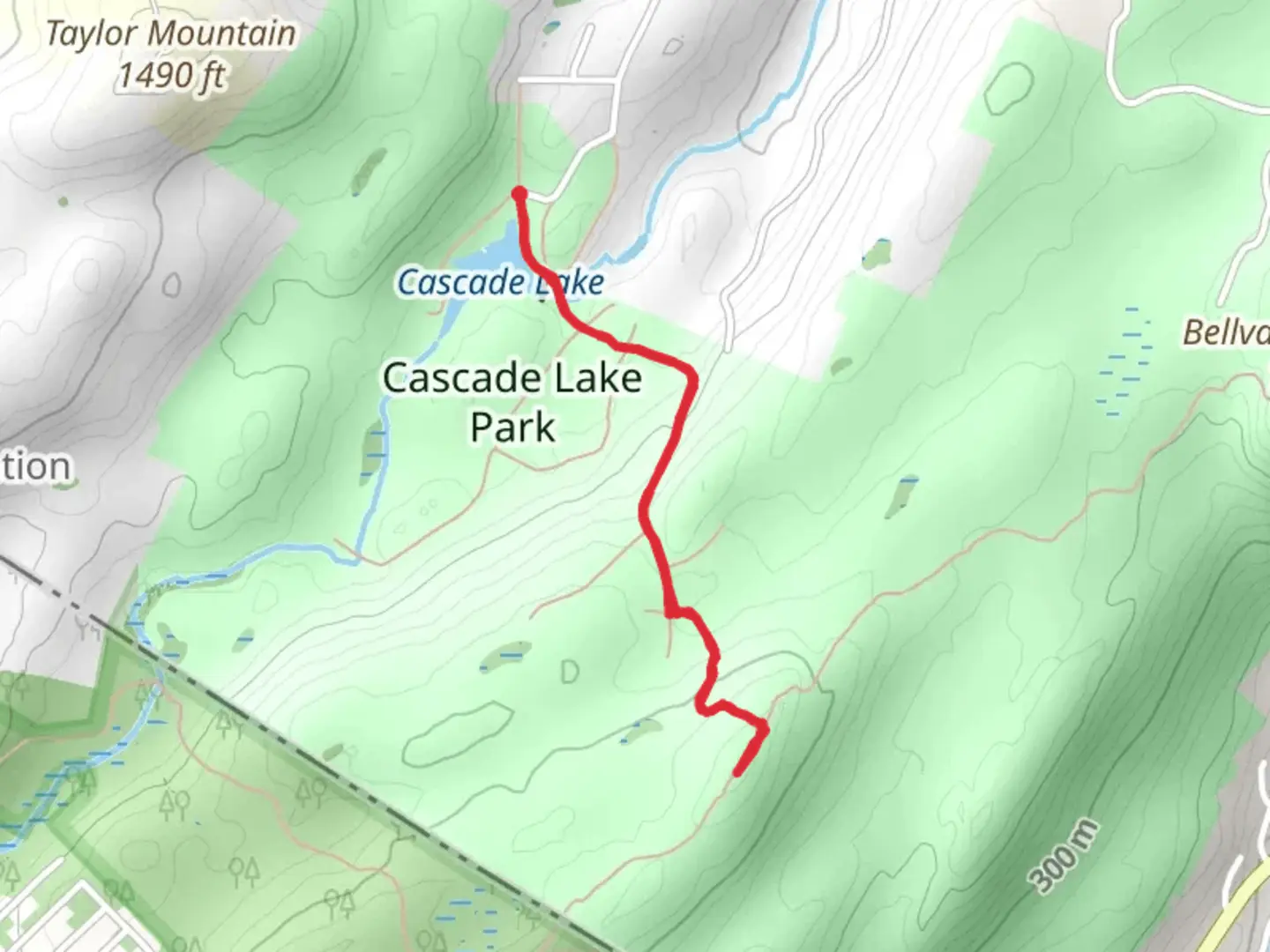An image depicting the trail Cascade Lake Park Trail and its surrounding area.
