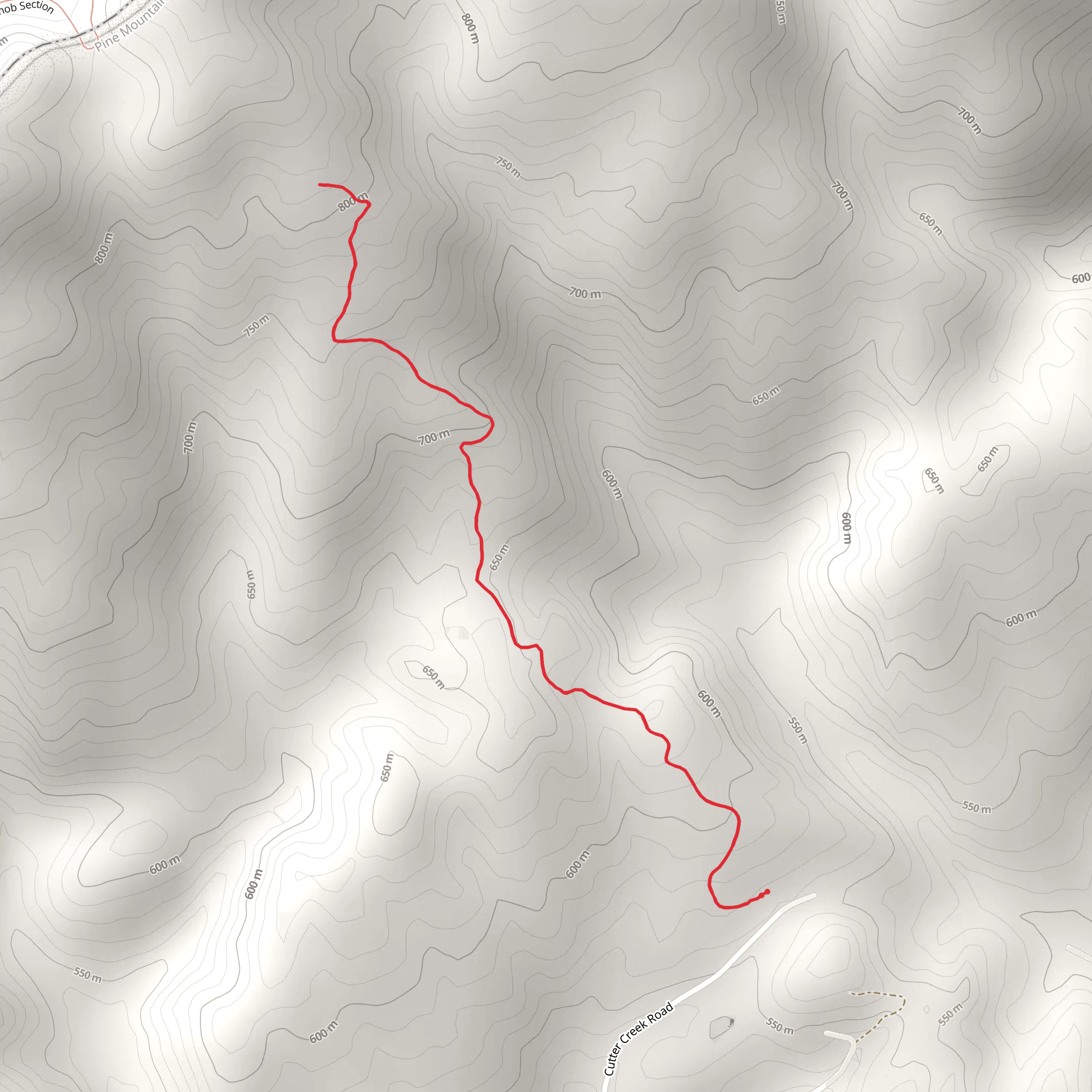 Bobs Gap Trail mobile static map