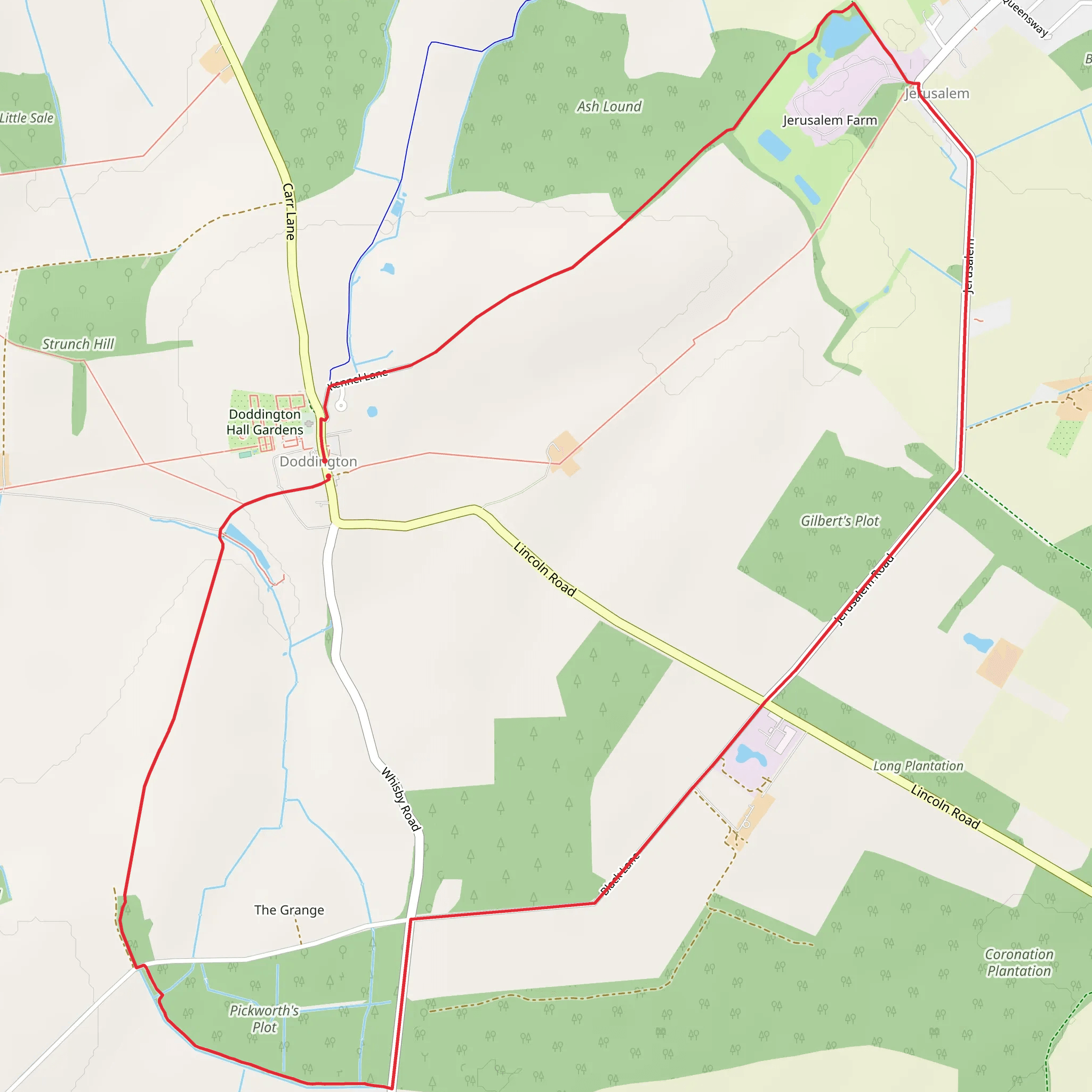 Doddington Circular Walk mobile static map