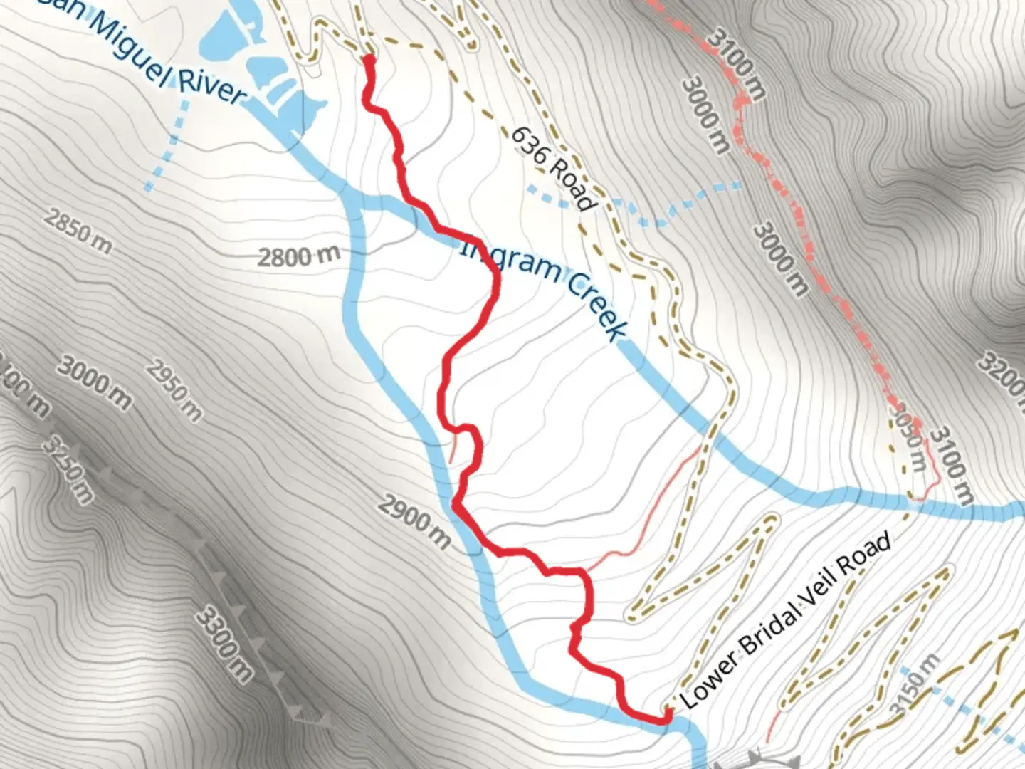 An image depicting the trail Walk beside Bridal Veil Creek and its surrounding area.