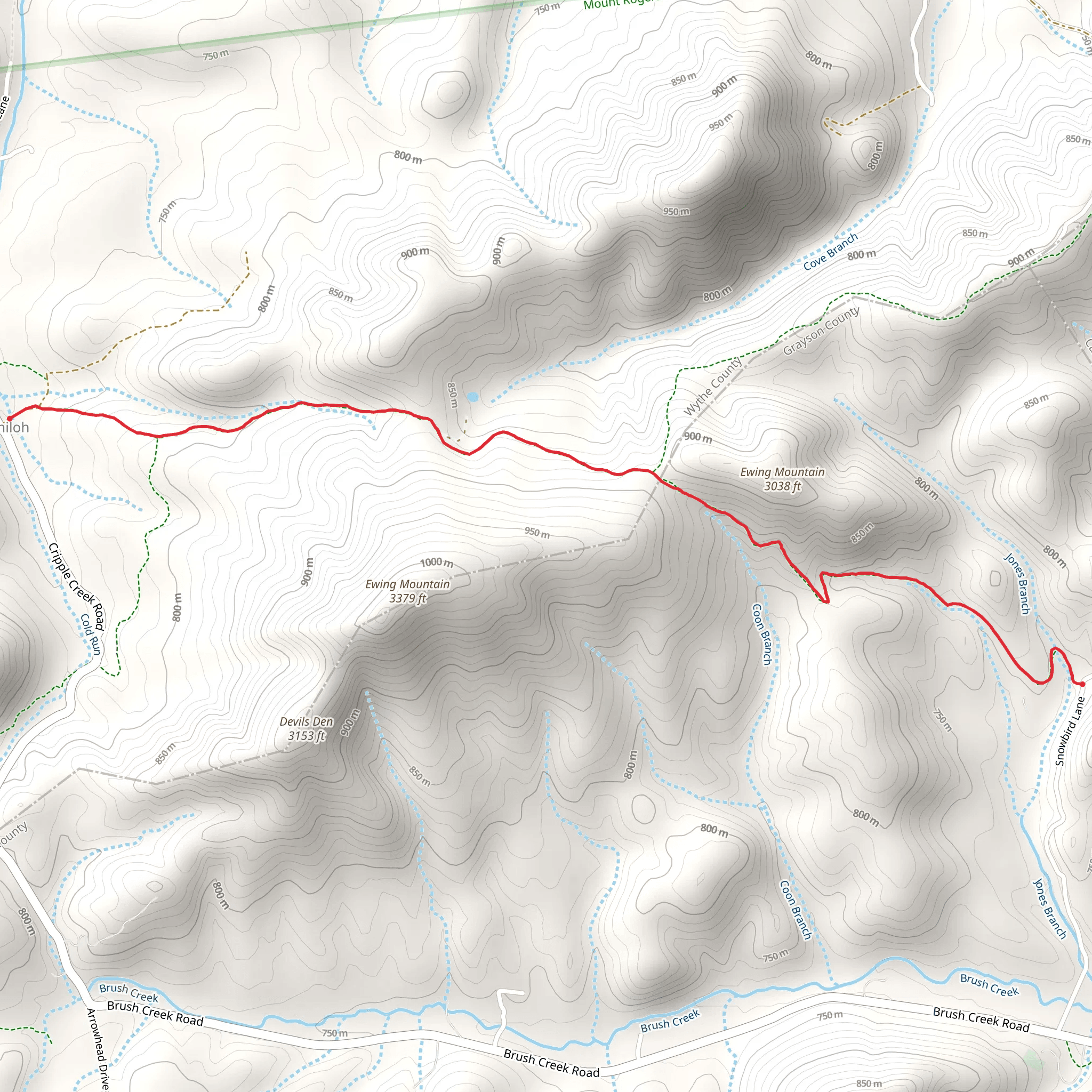 Mikes Gap Trail mobile static map