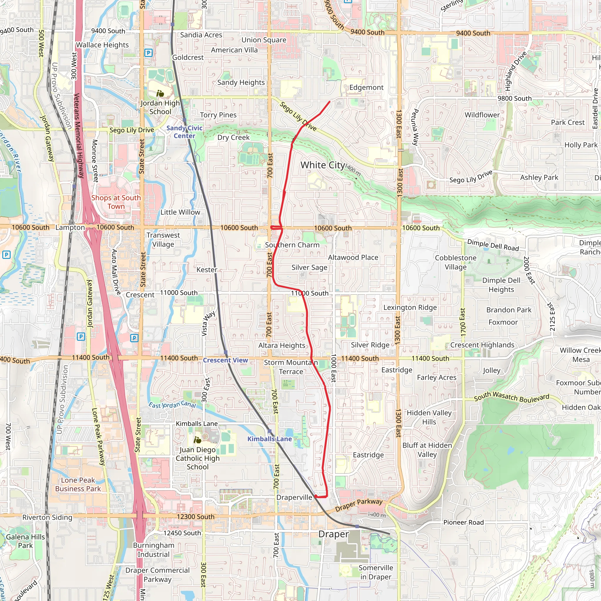 White City Canal Trail mobile static map