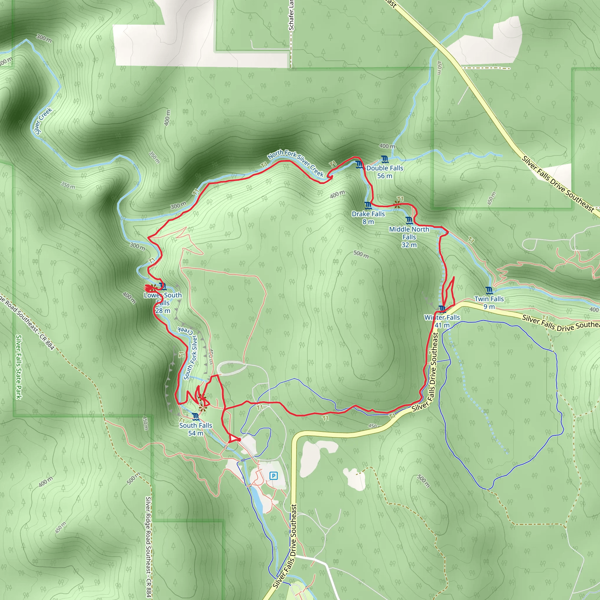 Canyon Trail and Trail of Ten Falls Loop mobile static map