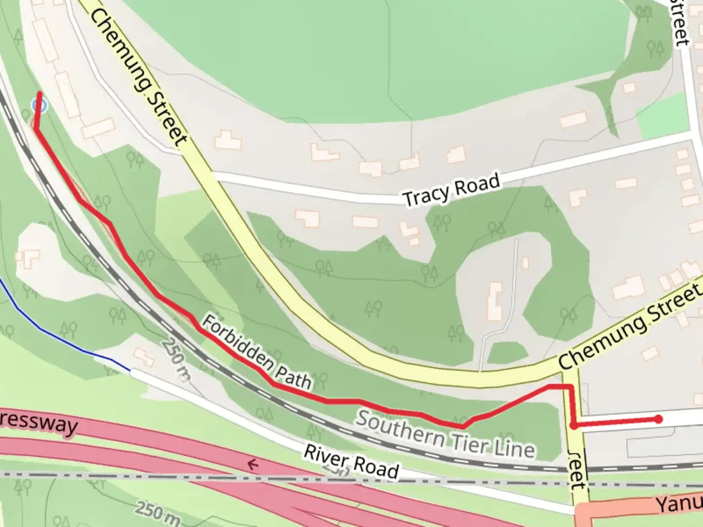 An image depicting the trail Emira - Forbidden Path and its surrounding area.