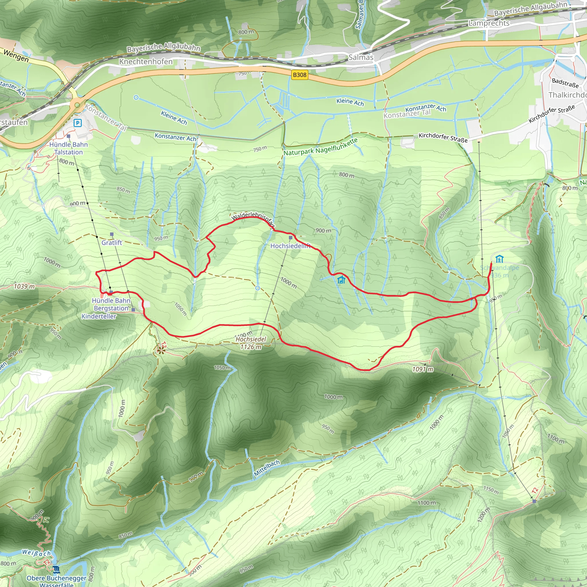 Wandergebiet Oberstaufen mobile static map