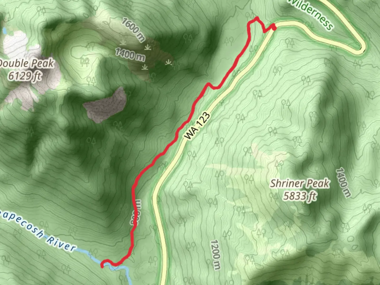 An image depicting the trail Ohanapecosh River via Owyhigh Lakes Trail and its surrounding area.