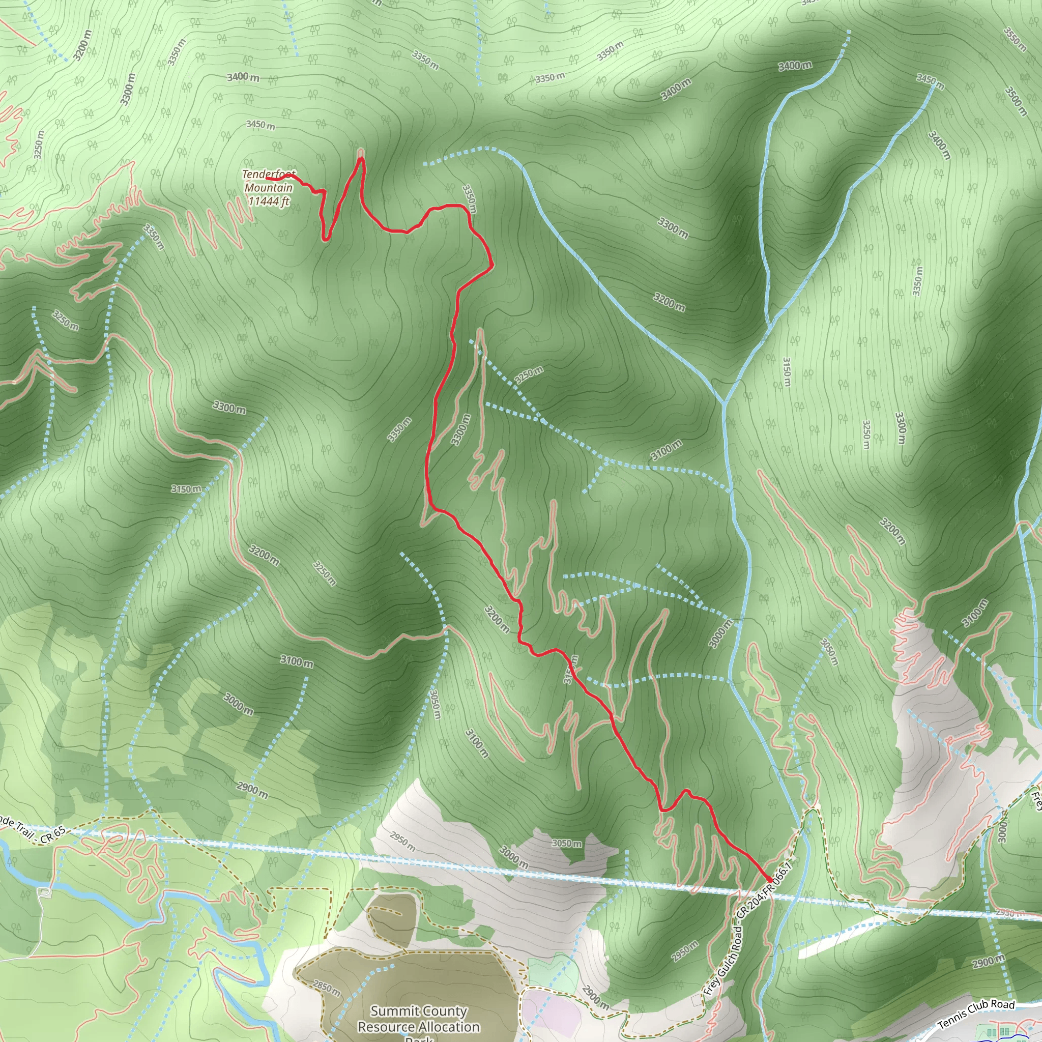 Tenderfoot Mountain Trail mobile static map