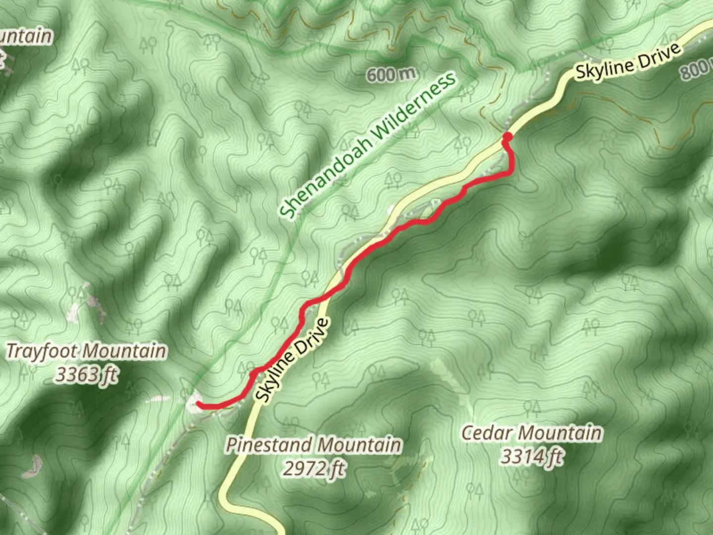 An image depicting the trail Browns via Appalachian Trail and its surrounding area.