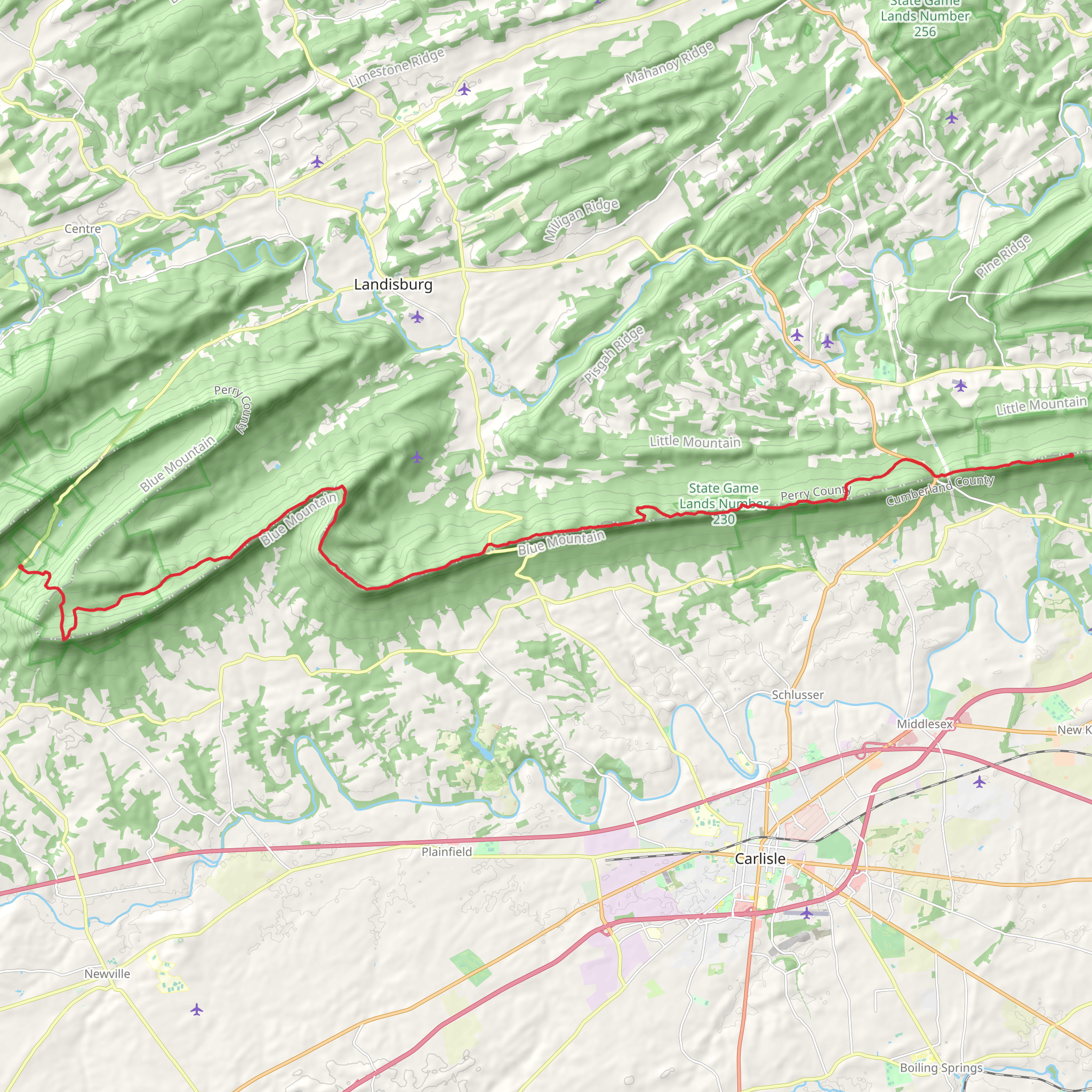 Flat Rock via Tuscarora Trail mobile static map