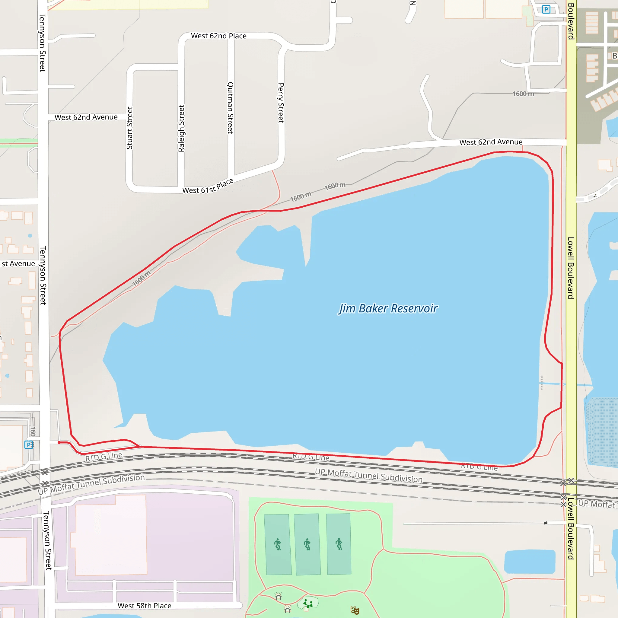 Jim Baker Reservoir Loop mobile static map