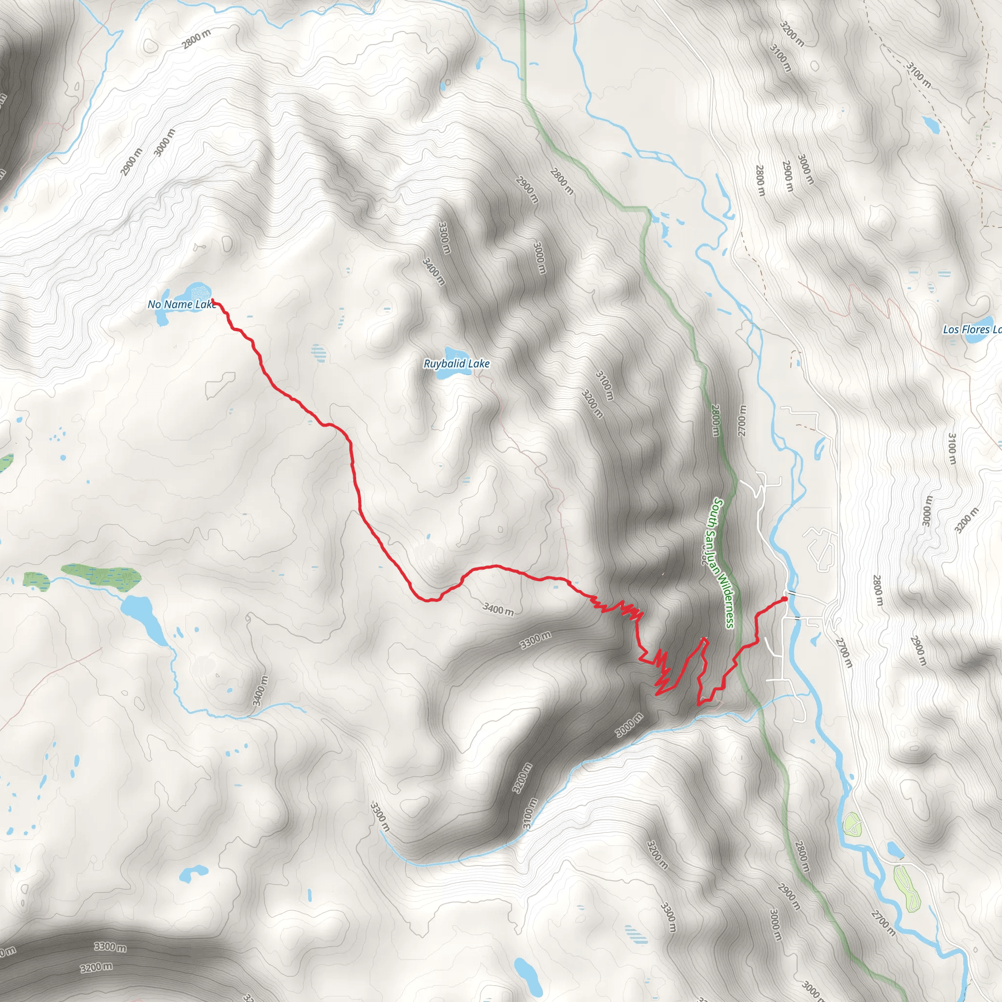 No Name Lake Trail mobile static map