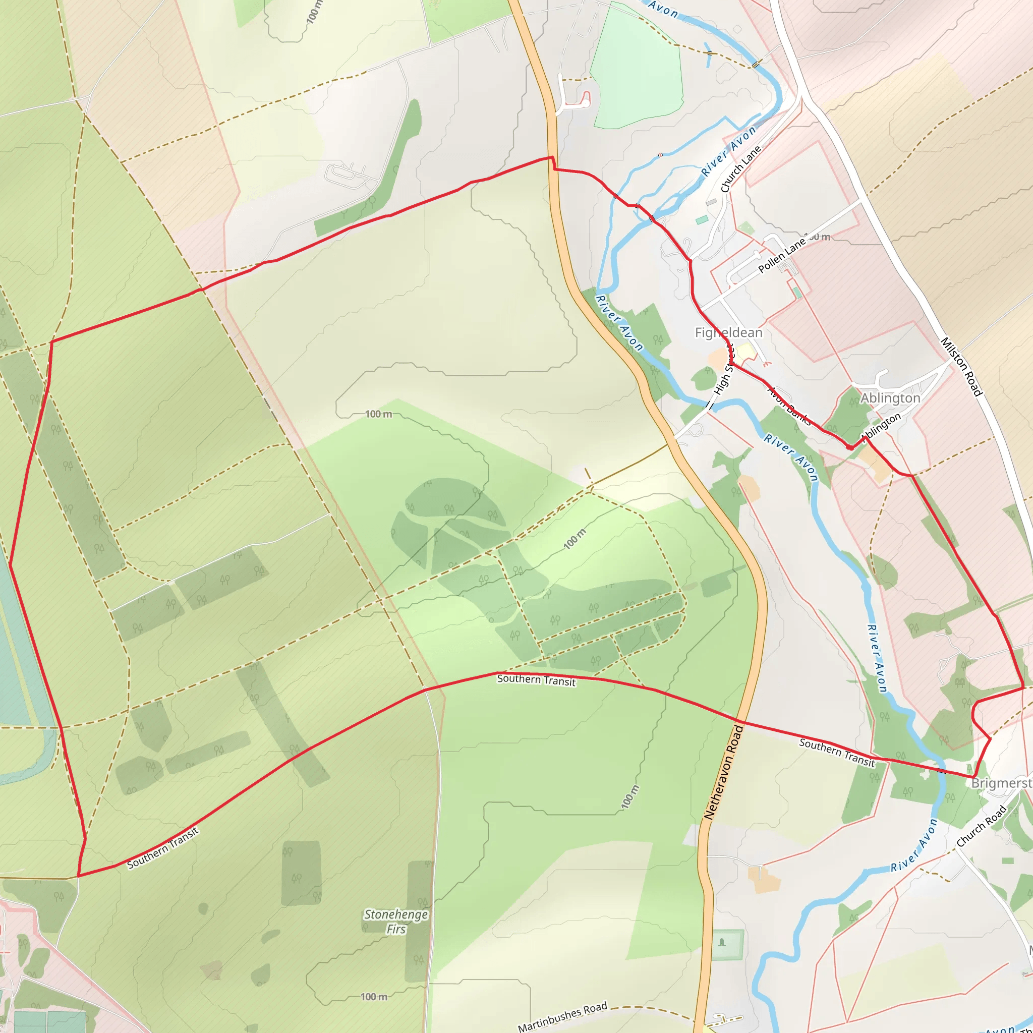 Alton via Pewsey Avon Trail mobile static map