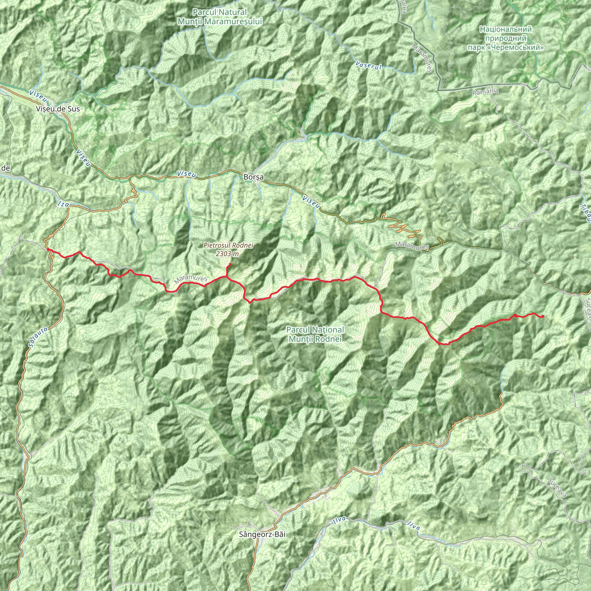 Rodna Mountains mobile static map