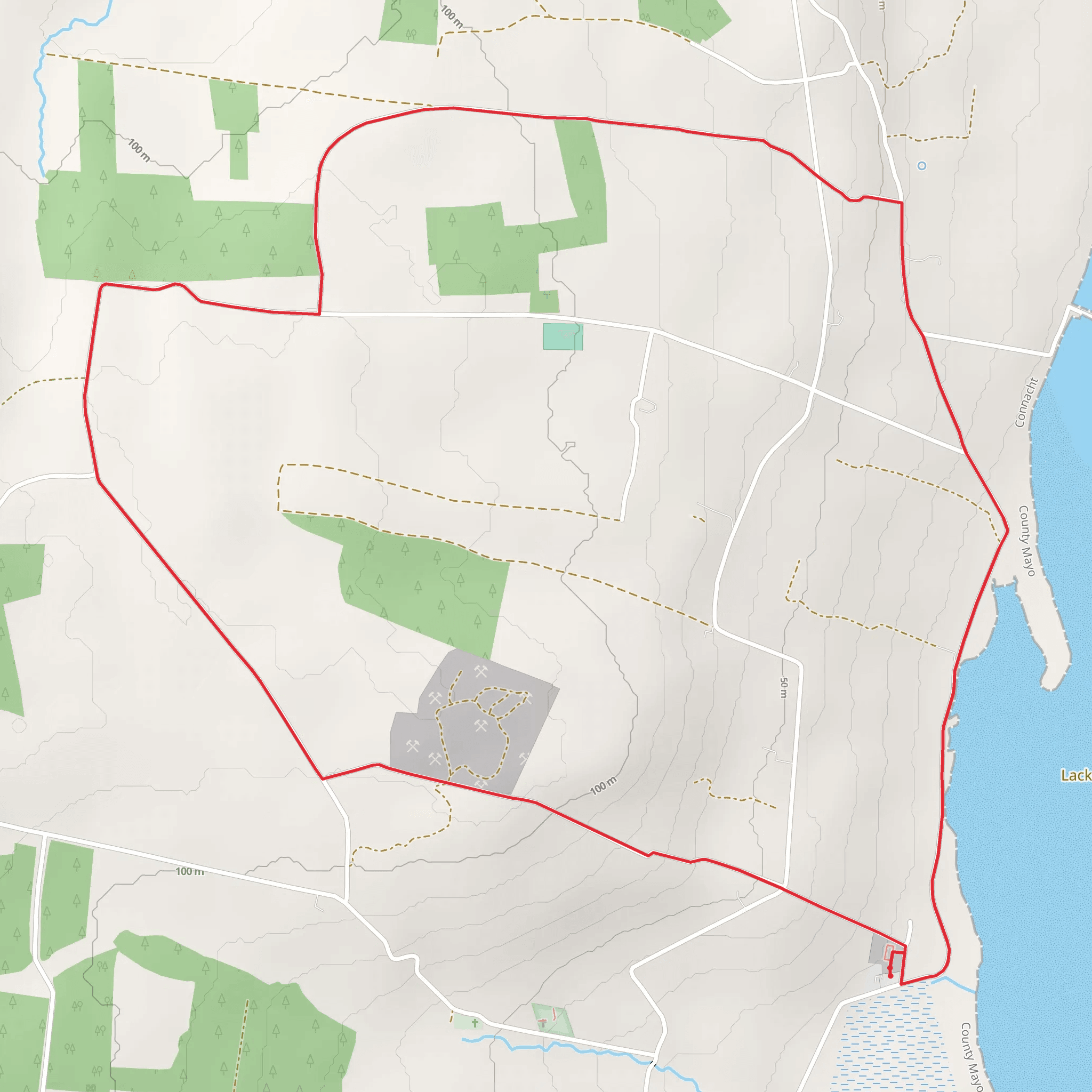 Lackan Trails - Green Loop mobile static map