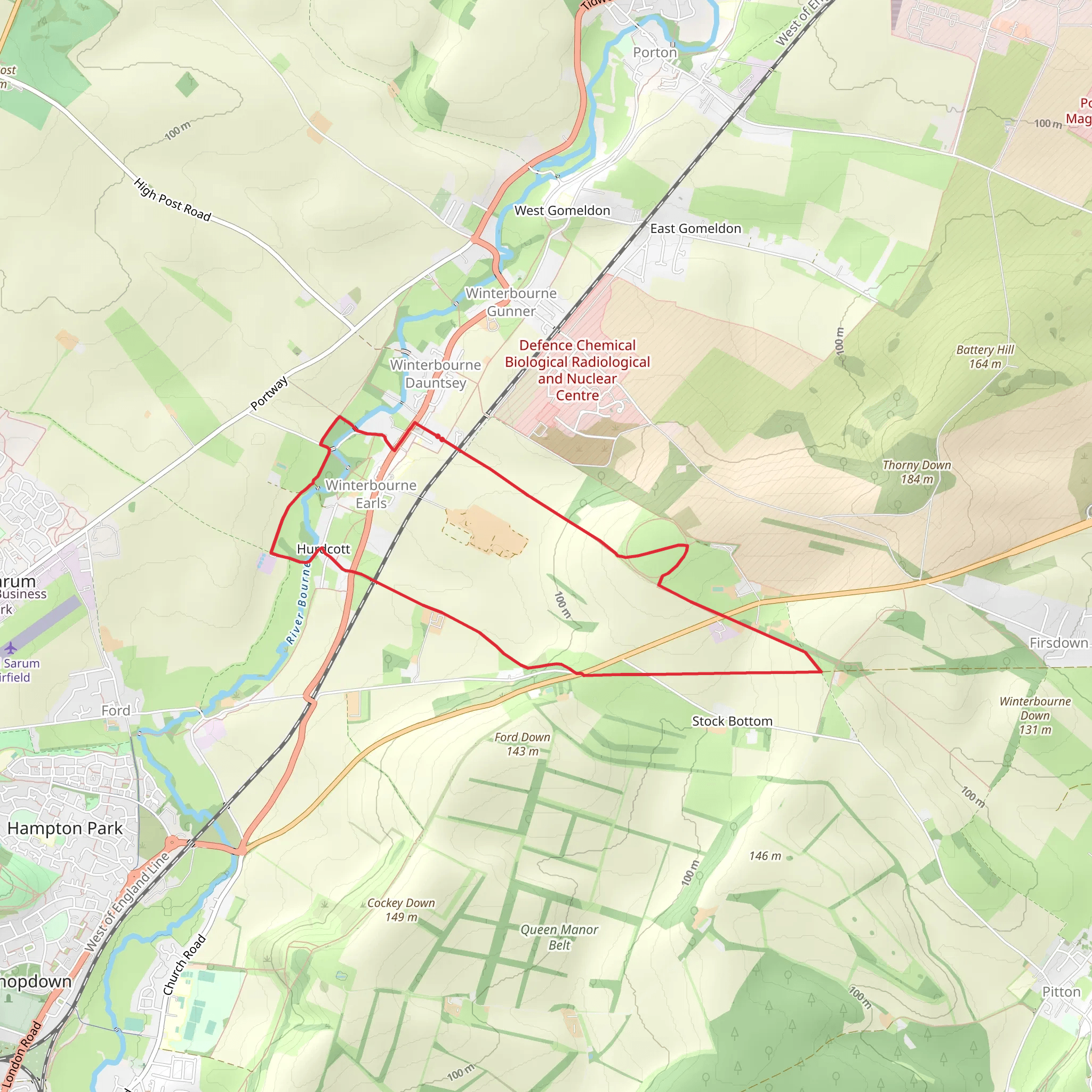 Figsbury Ring Walk - Winterbourne Earls mobile static map